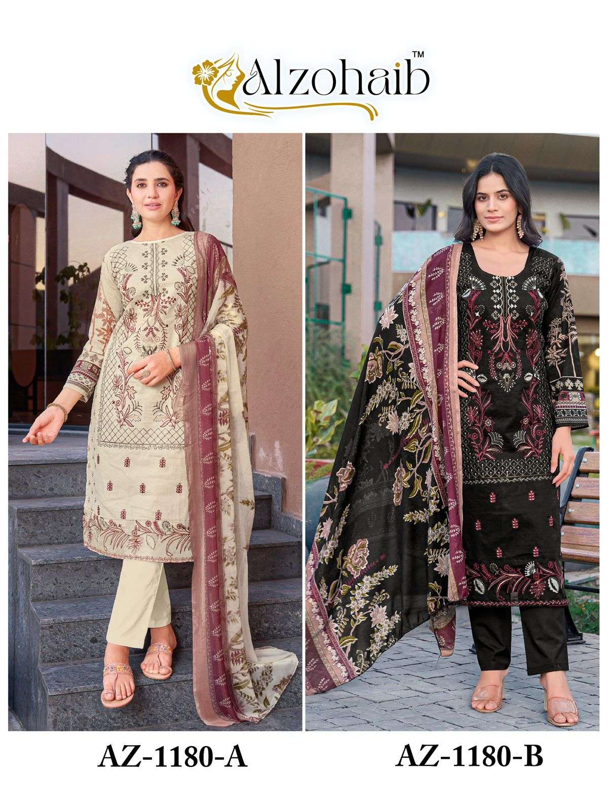 Alzohaib 1180 Colors Cotton Printed Pakistani Suit Salwar view 5