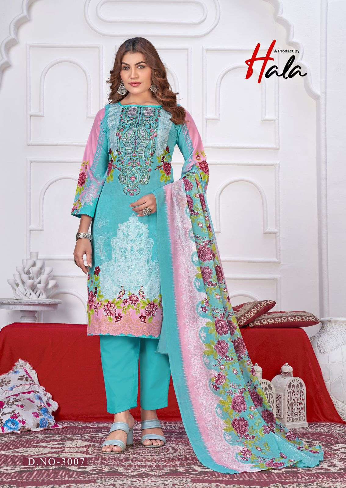Hala Aayat Vol 3 Printed Cotton Unstitch Suit Catalog view 4