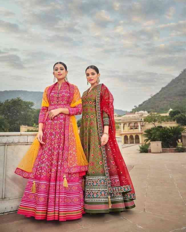 Virasat Patoal Designer Party Wear Silk Gown New Collection view 4