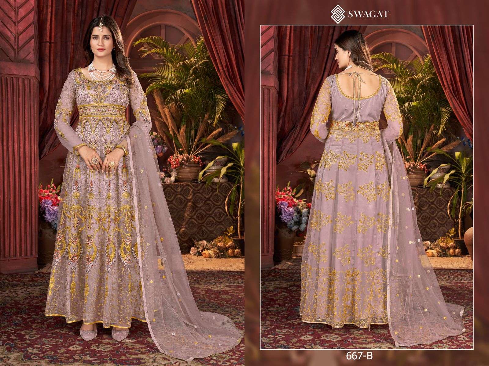 Swagat 667 Colors Partywear Anarakali Gown New Collection view 2