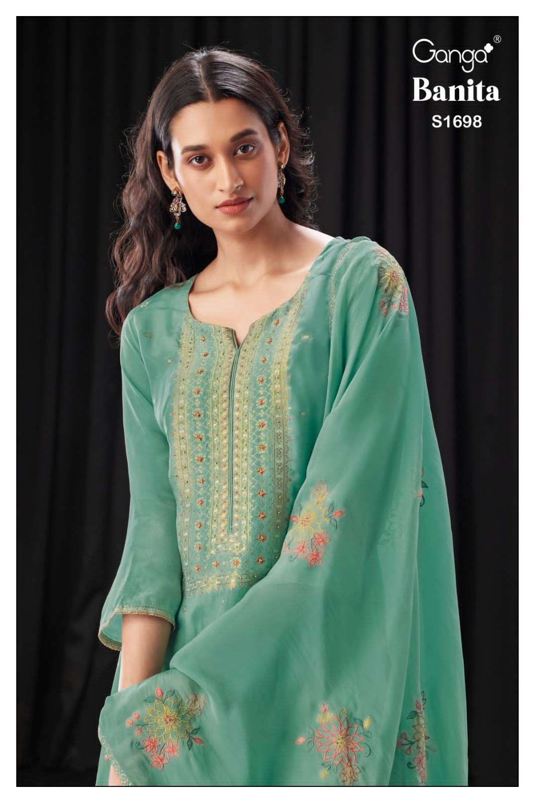 Ganga Banita 1698 Exclusive Premium Designs Crape Salwar Suit