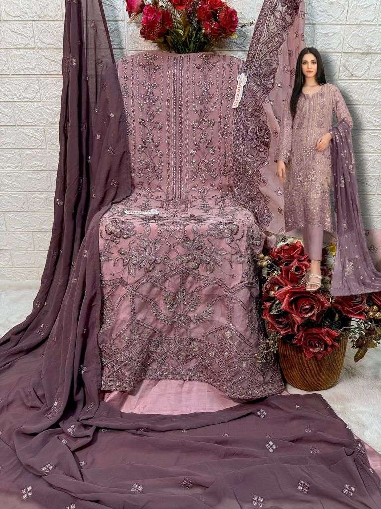 Fepic C 1731 Colors Pakistani Designer Georgette Embroidered Dress Wholesalers view 6