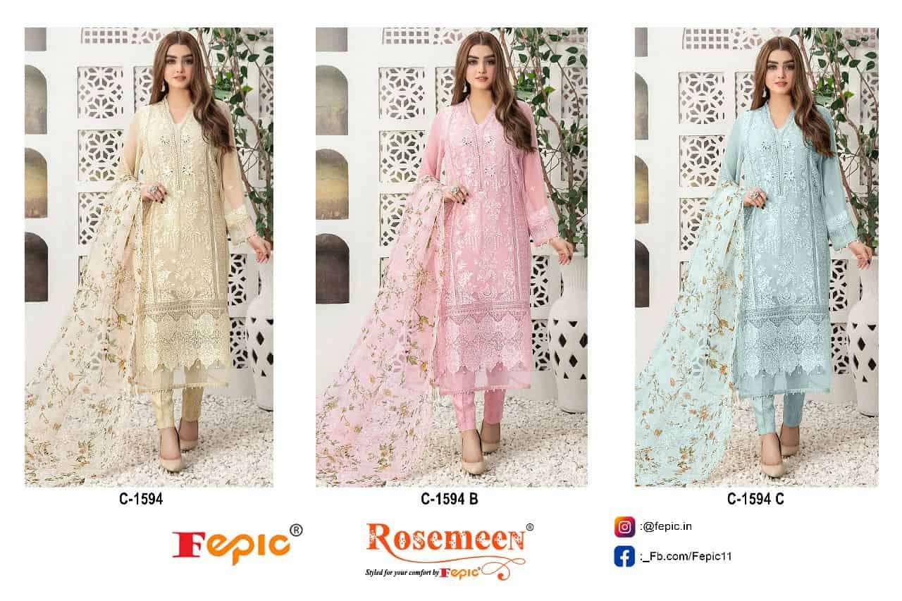 Fepic Rosemeen Organza Pakistani Salwar Suit view 4
