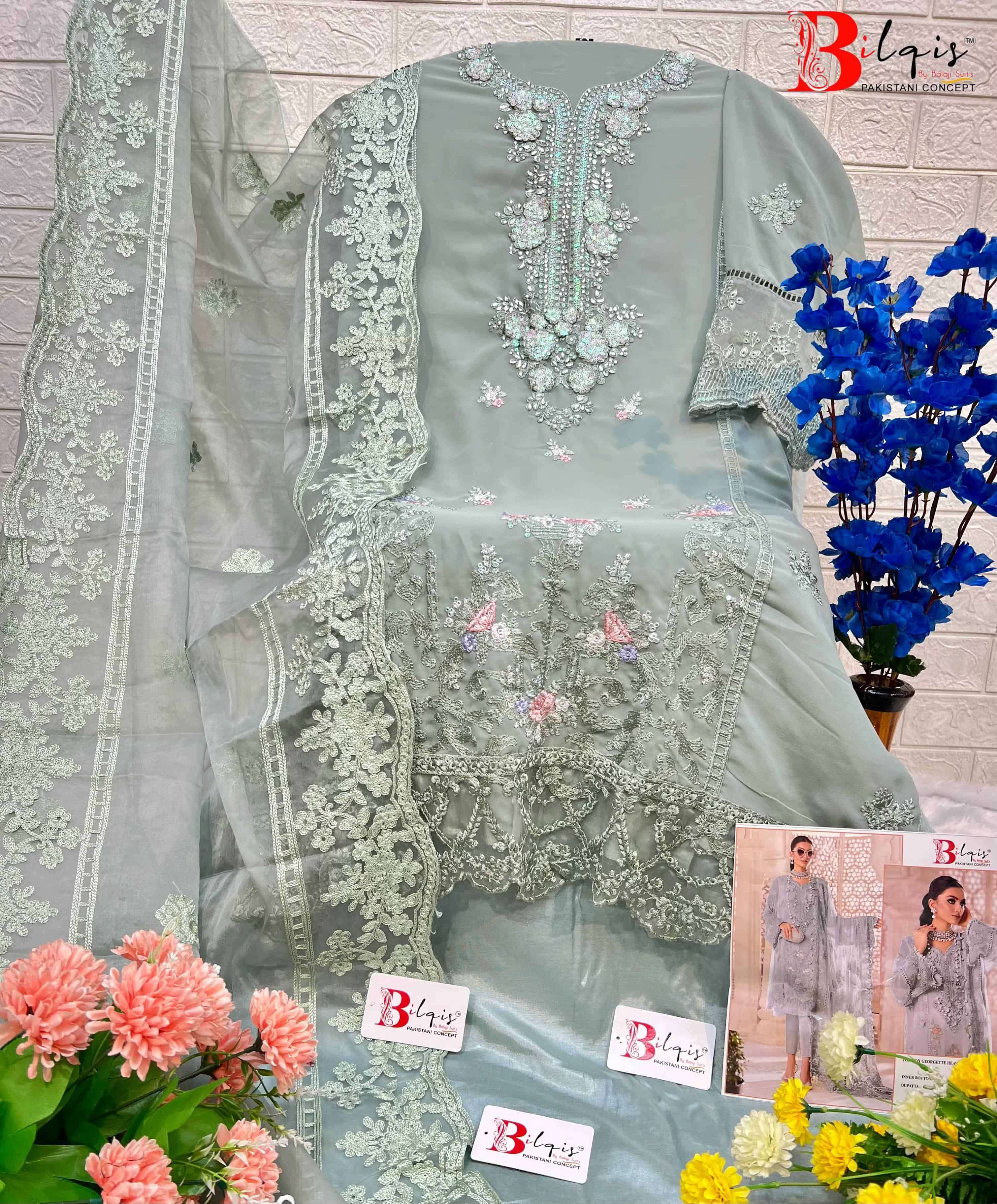 Bilqis B 25 Colors Festive Wear Style Designer Embroidered Salwar Suit Wholesalers view 9