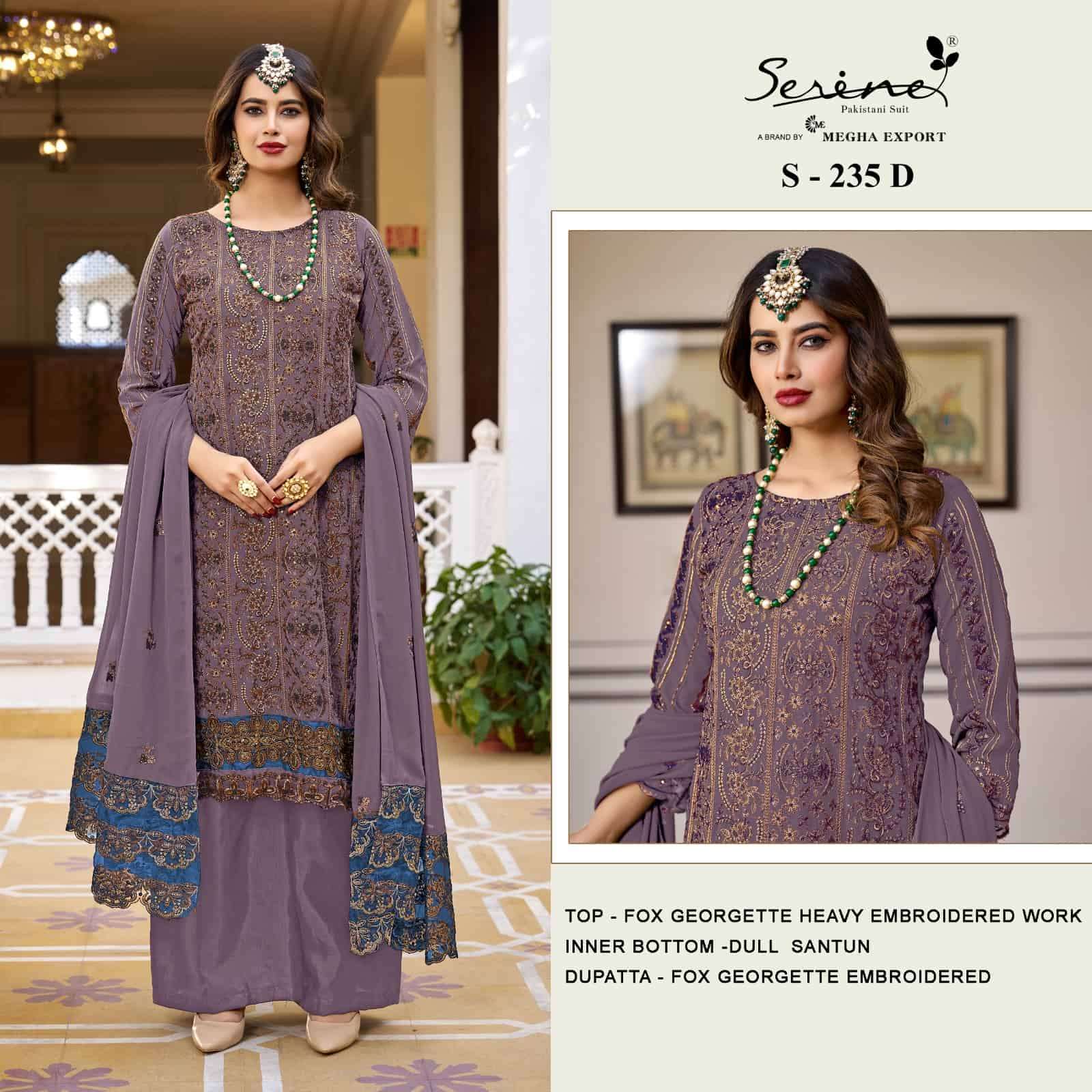 Megha Export S 235 Colors Pakistani Style Designer Georgette Suit Wholesalers view 3