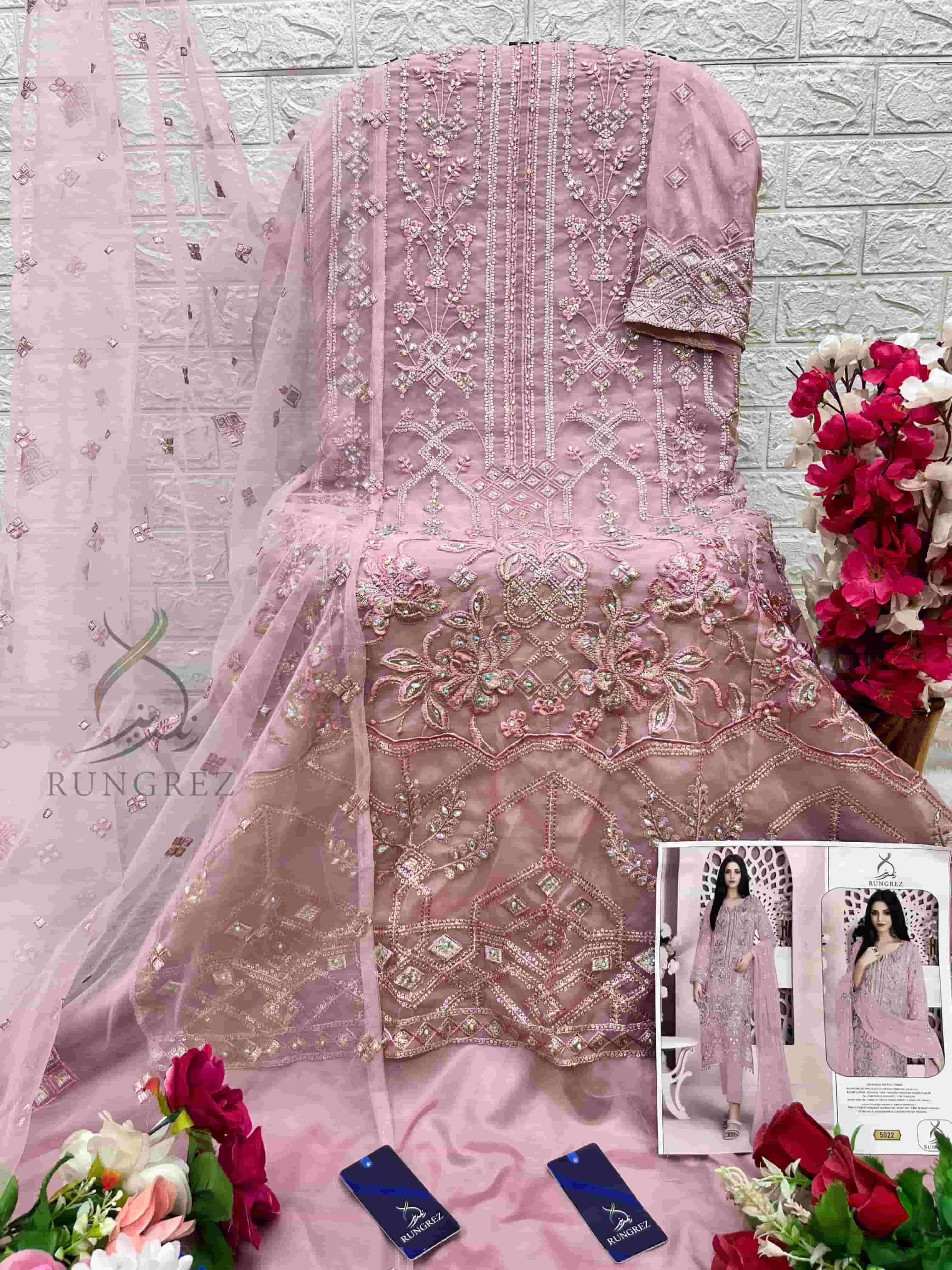 Rungrez 5022 Pakistani Festive Wear Style Designer Heavy Embroidered Suit Exporter view 2