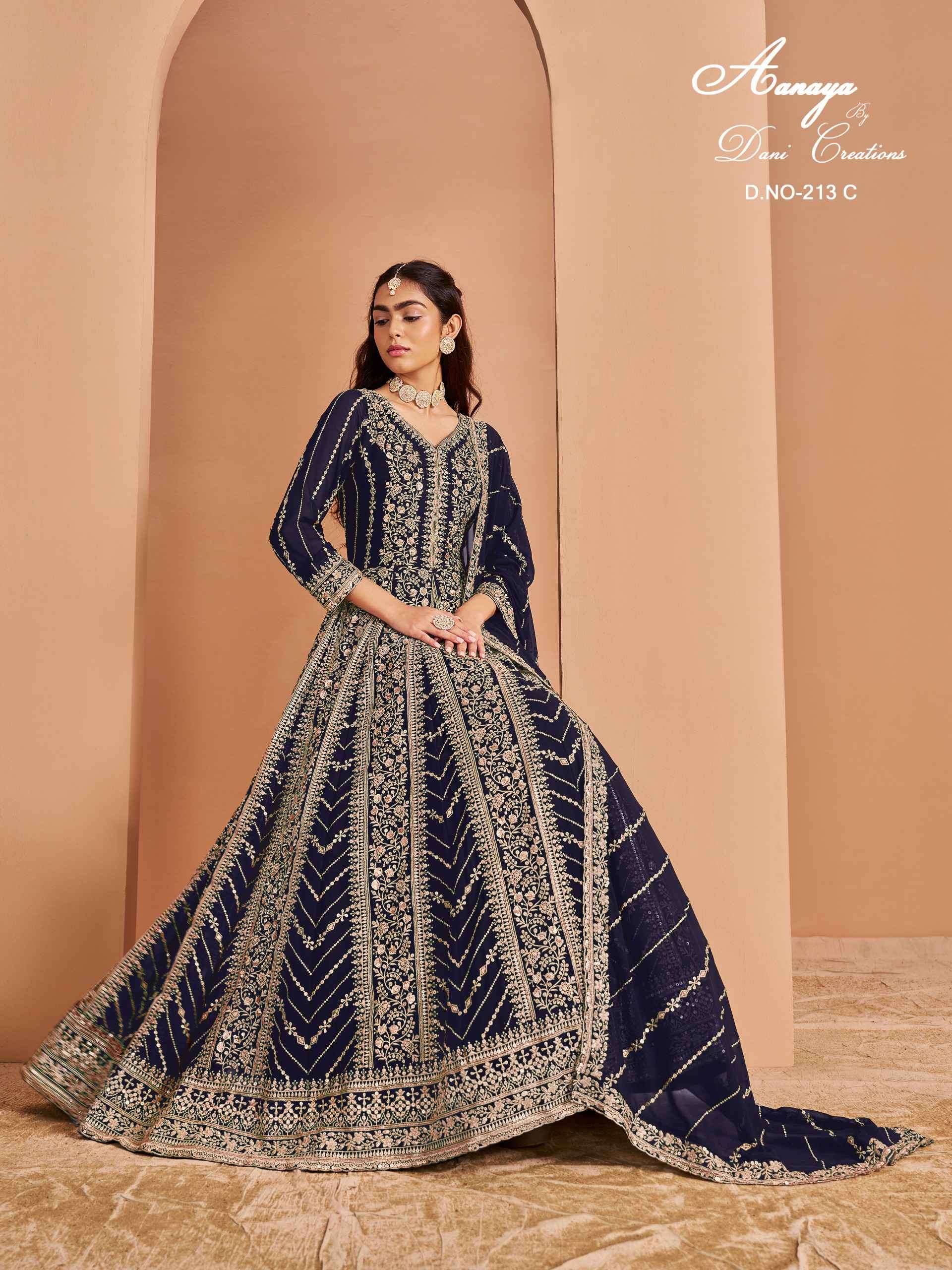 Aanaya Vol 213 Wedding Gown Type Salwar Suit Catalog Collection At view 4