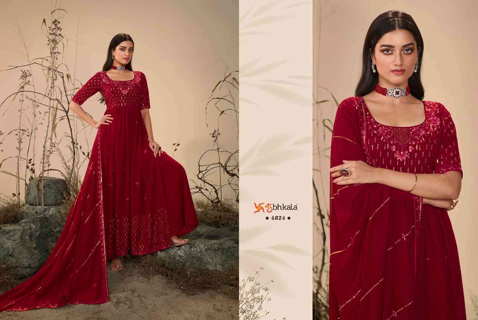Shubhkala Flory Vol 27 Party Wear Nayra Cut Traditional Dress view 6