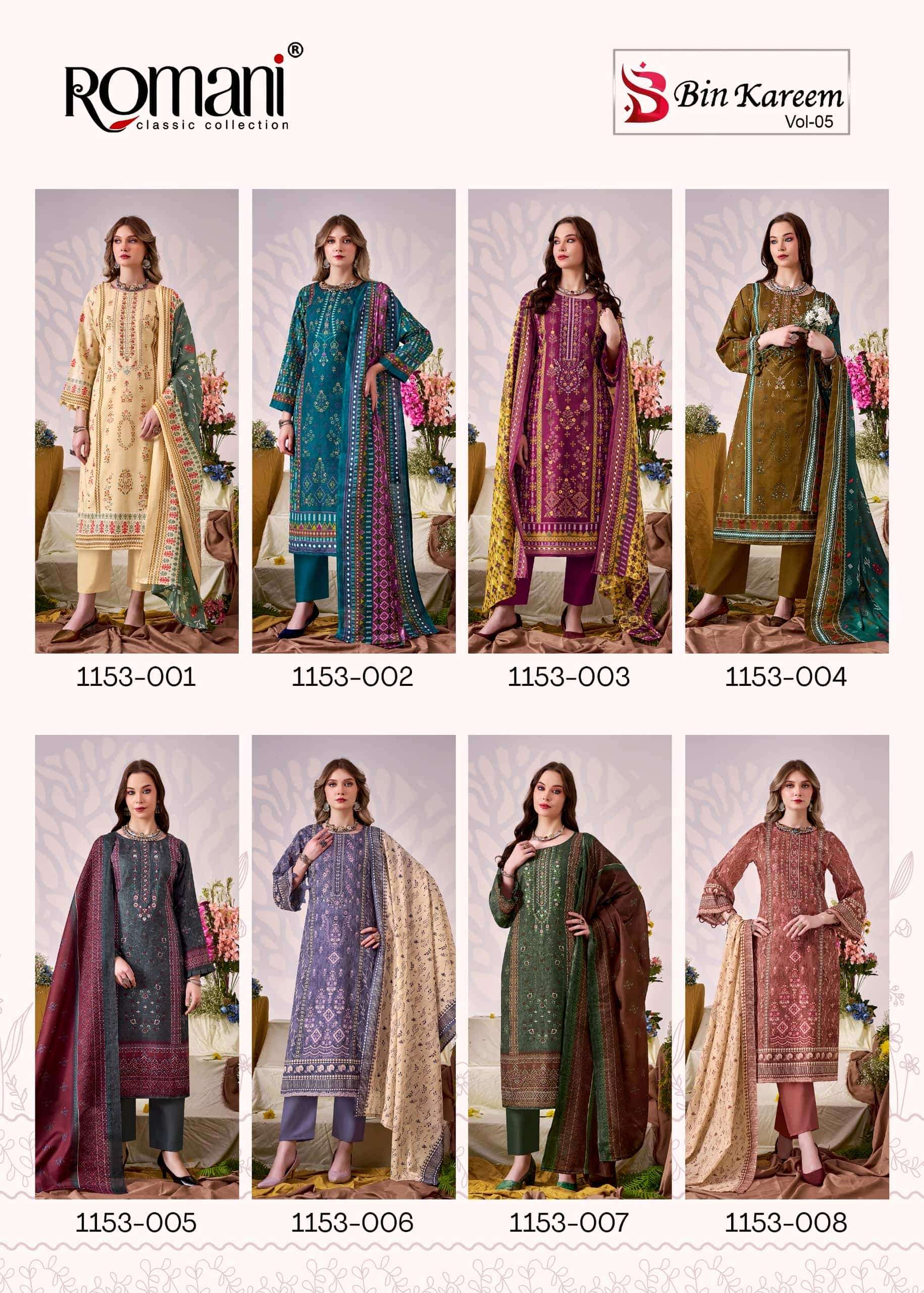Romani Bin Kareem Vol 5 Printed Cotton Dress Material Catalog view 9