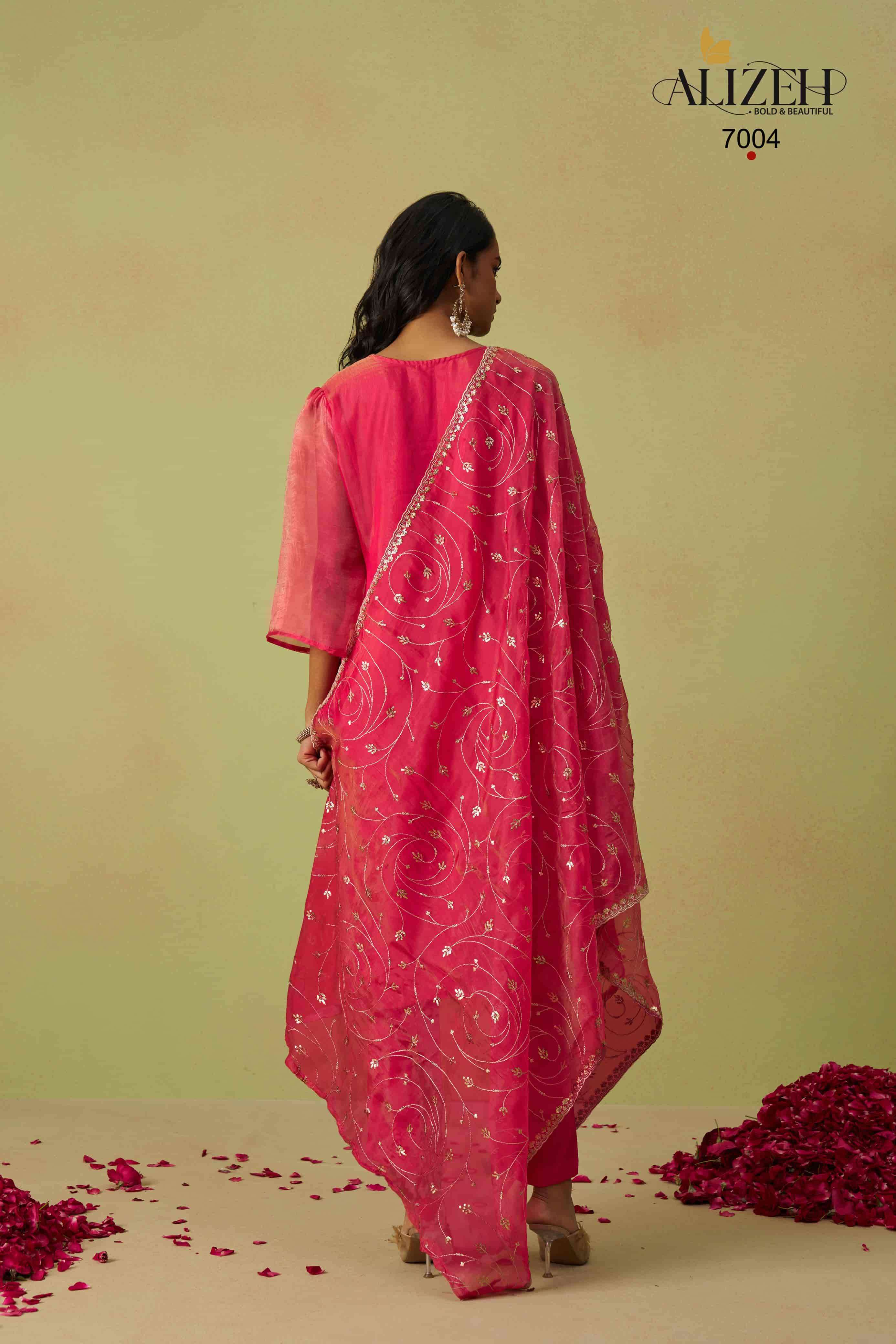 Alizeh Gulaabo 7001 to 7004 Shimmer Organza Salwar Suits view 16