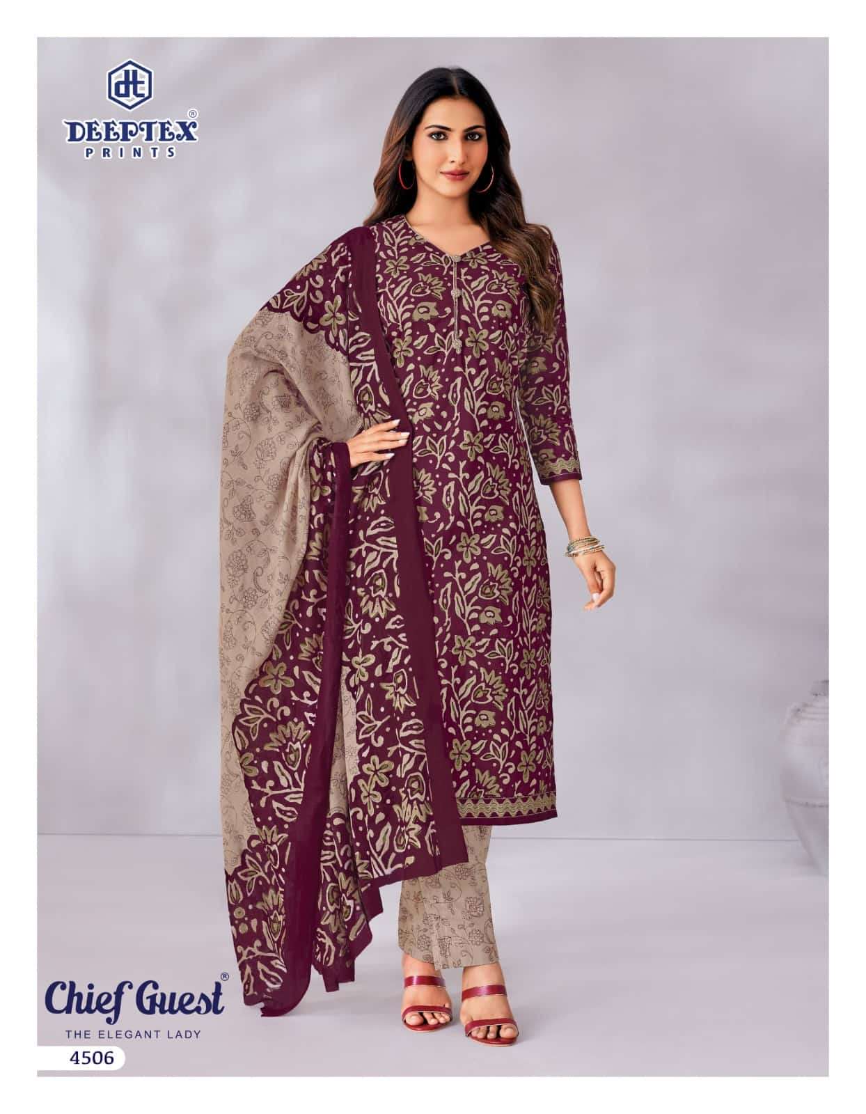 Deeptex Chief Guest Vol 45 Unstitch Cotton Salwar Suit view 5