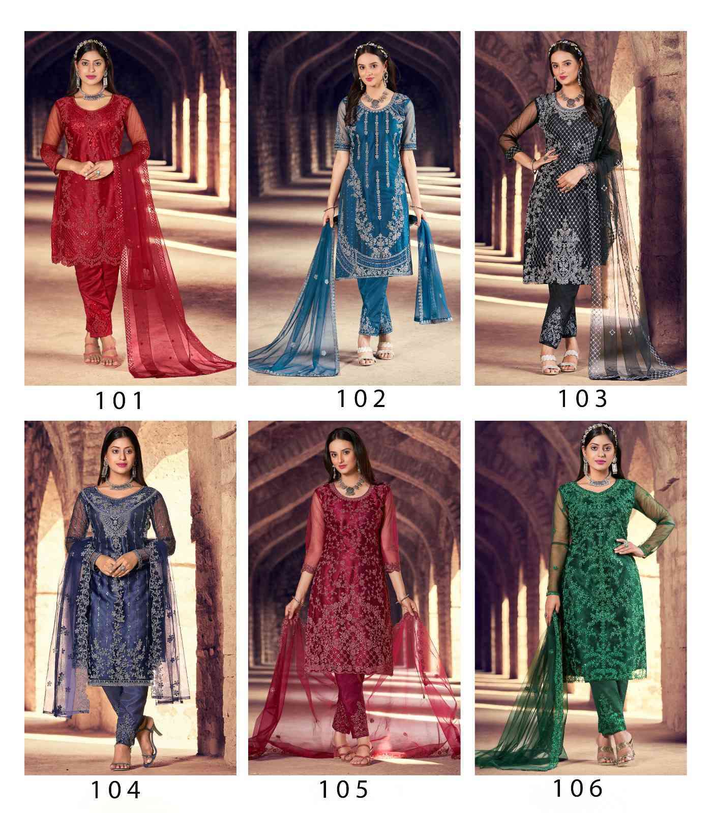 Alfaaz Naimat 101 To 106 Heavy Net Party Wear Suit view 7