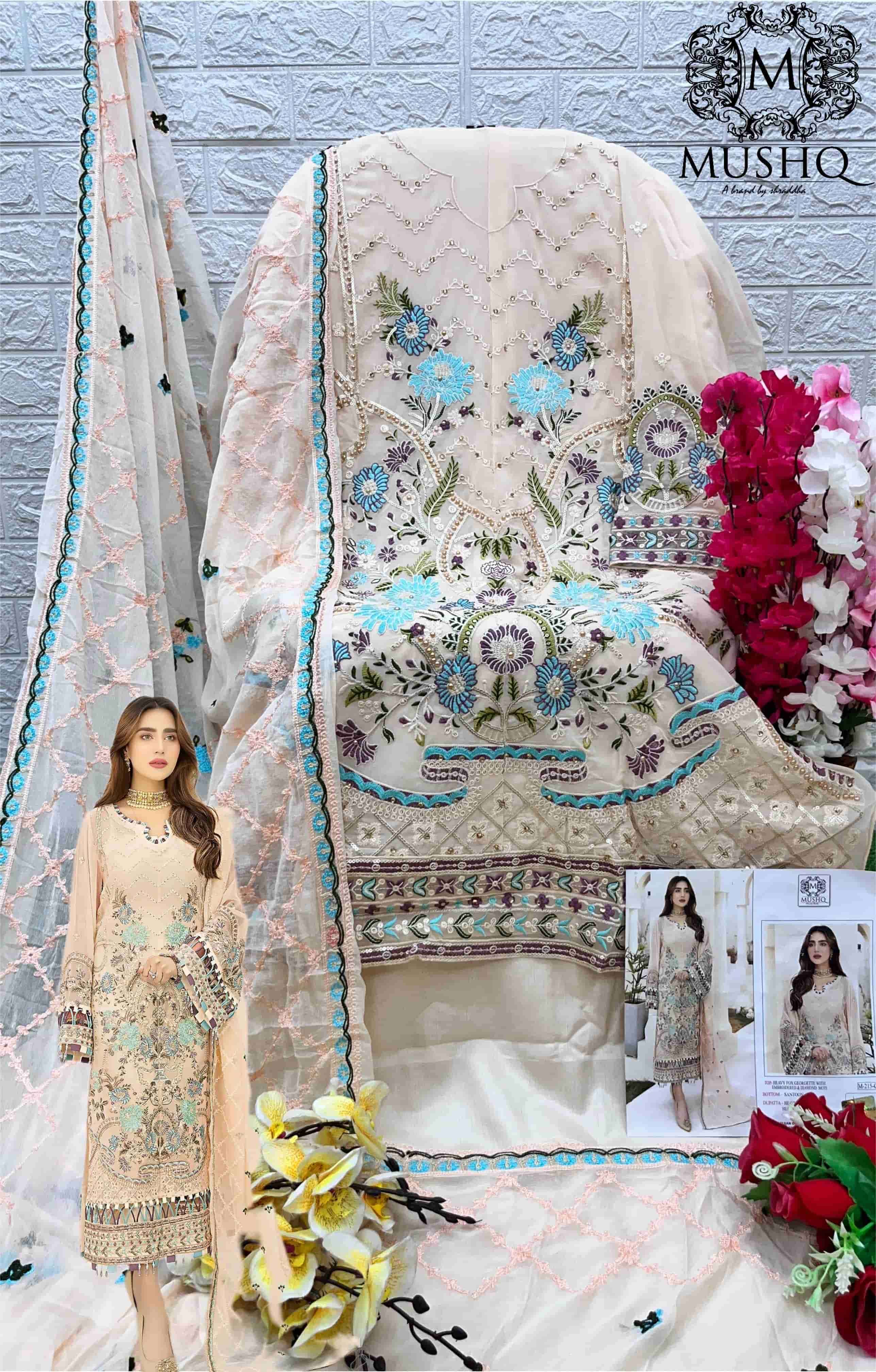 Mushq M 215 Colors Pakistani Festive Wear Style Designer Salwar Suit Wholesalers view 8