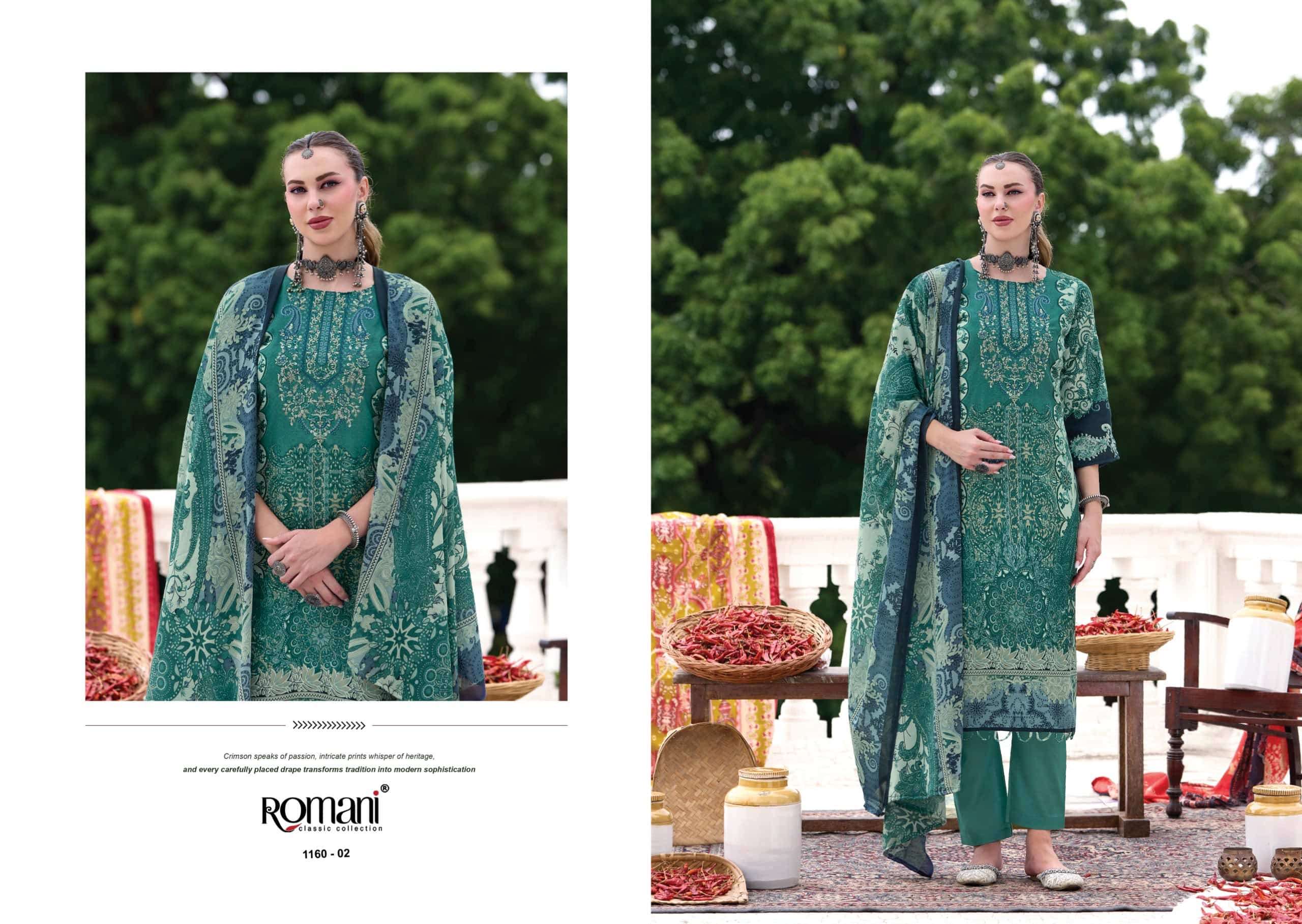 Romani Aarzu Vol 36 Heavy Embroidered Cotton Dress Material view 7
