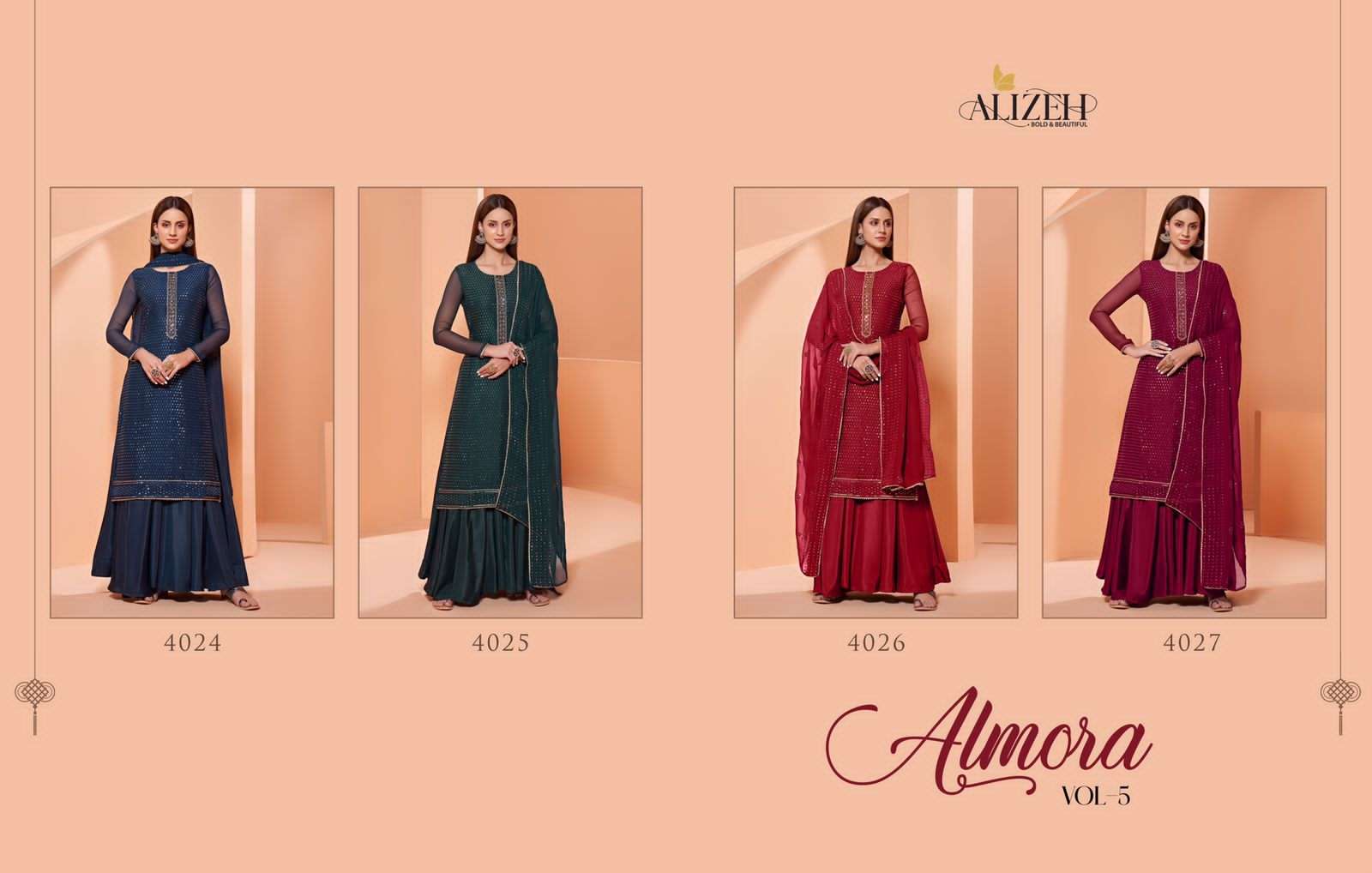 Alizeh Almora Vol 5 Semi Stitched georgette Suit price view 8