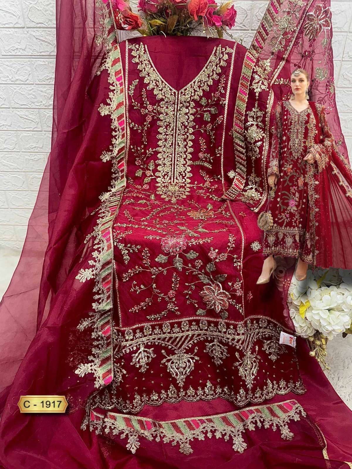 Fepic C 1917 Colors Festive Wear Style Heavy Designer Pakistani Suit Collection view 5