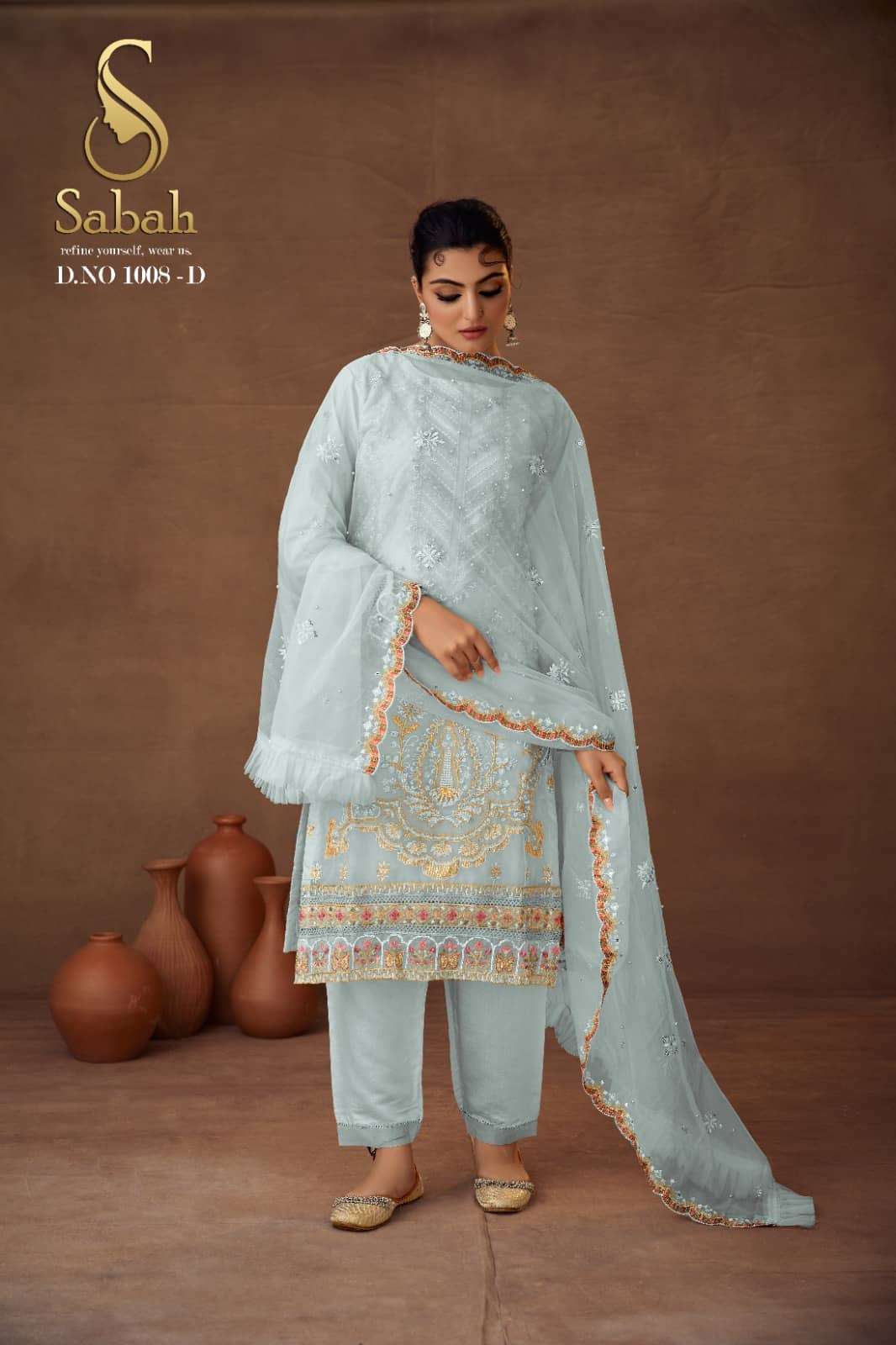 FK Fashion Hub Sabah Riya Exclusive organza readymade Suit view 9