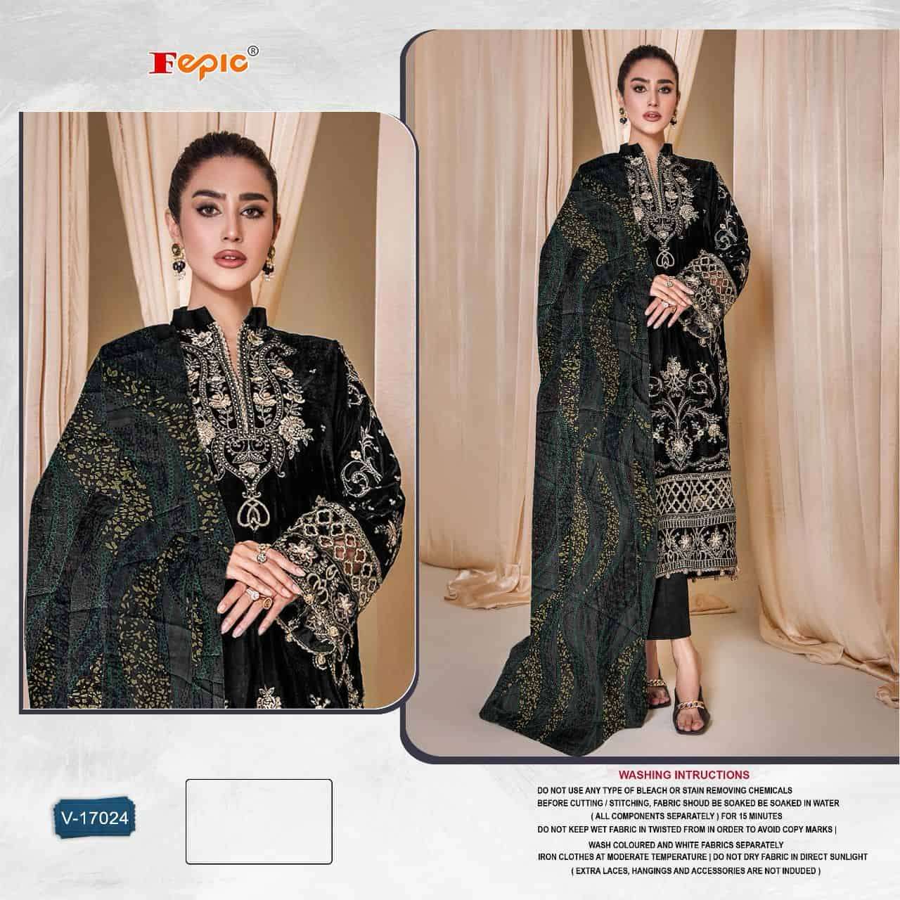 Fepic V 17024 Colors Pakistani Exclusive Designer Winter Wear Style Suit Wholesalers