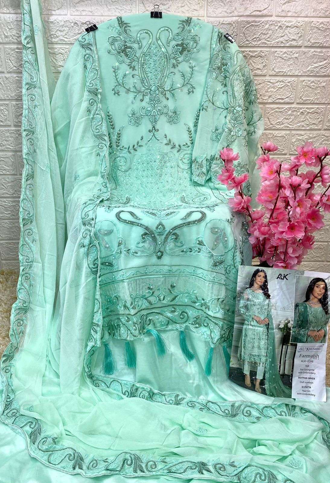 Al Khushbu 2098 Pakistani Festive Wear Style Georgette Suit Ensemble view 2