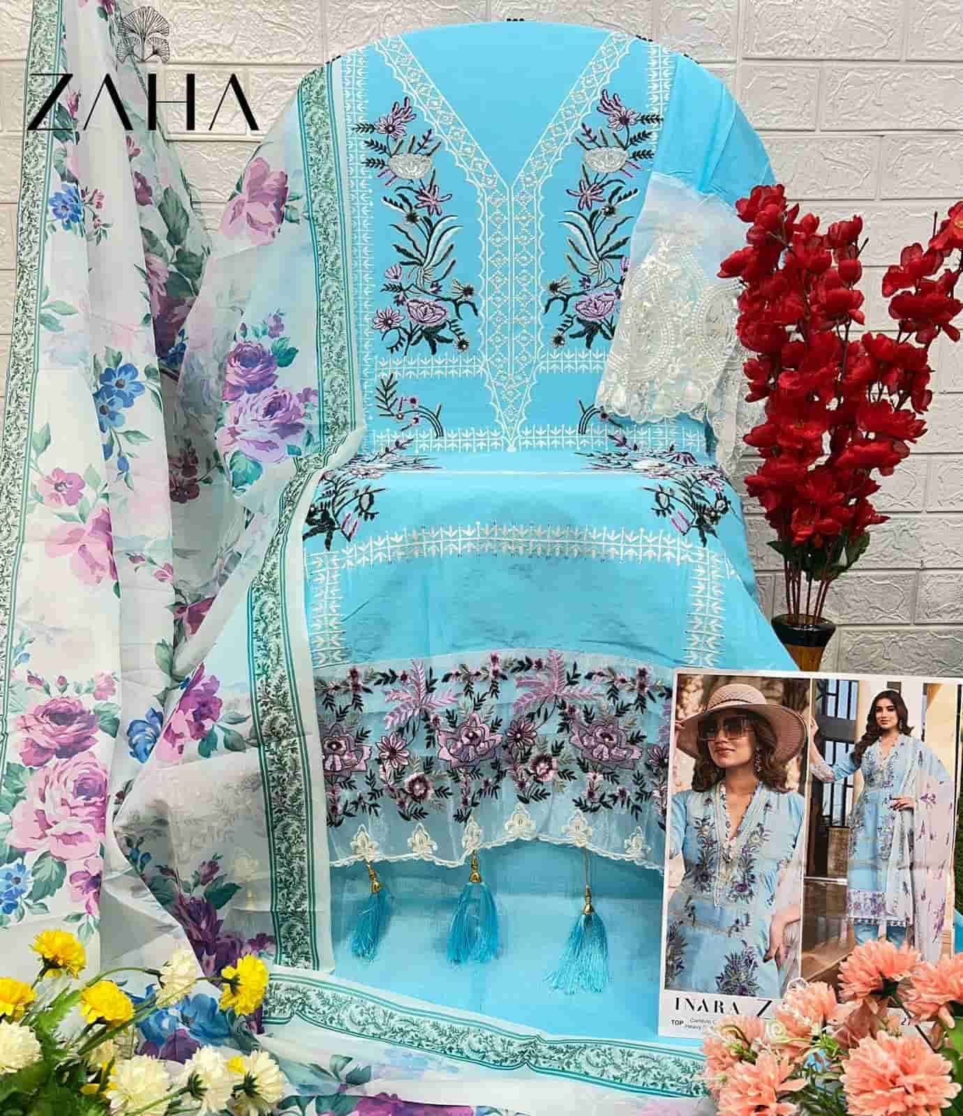 Zaha Inara Vol 1 Heavy Embroidered Cotton Salwar Suit Wholesalers view 7