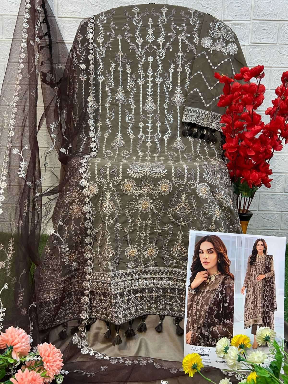 Zaha Aaeesha Vol 2 10116 Hits Colours 3 Designer Pakistani Dress view 9