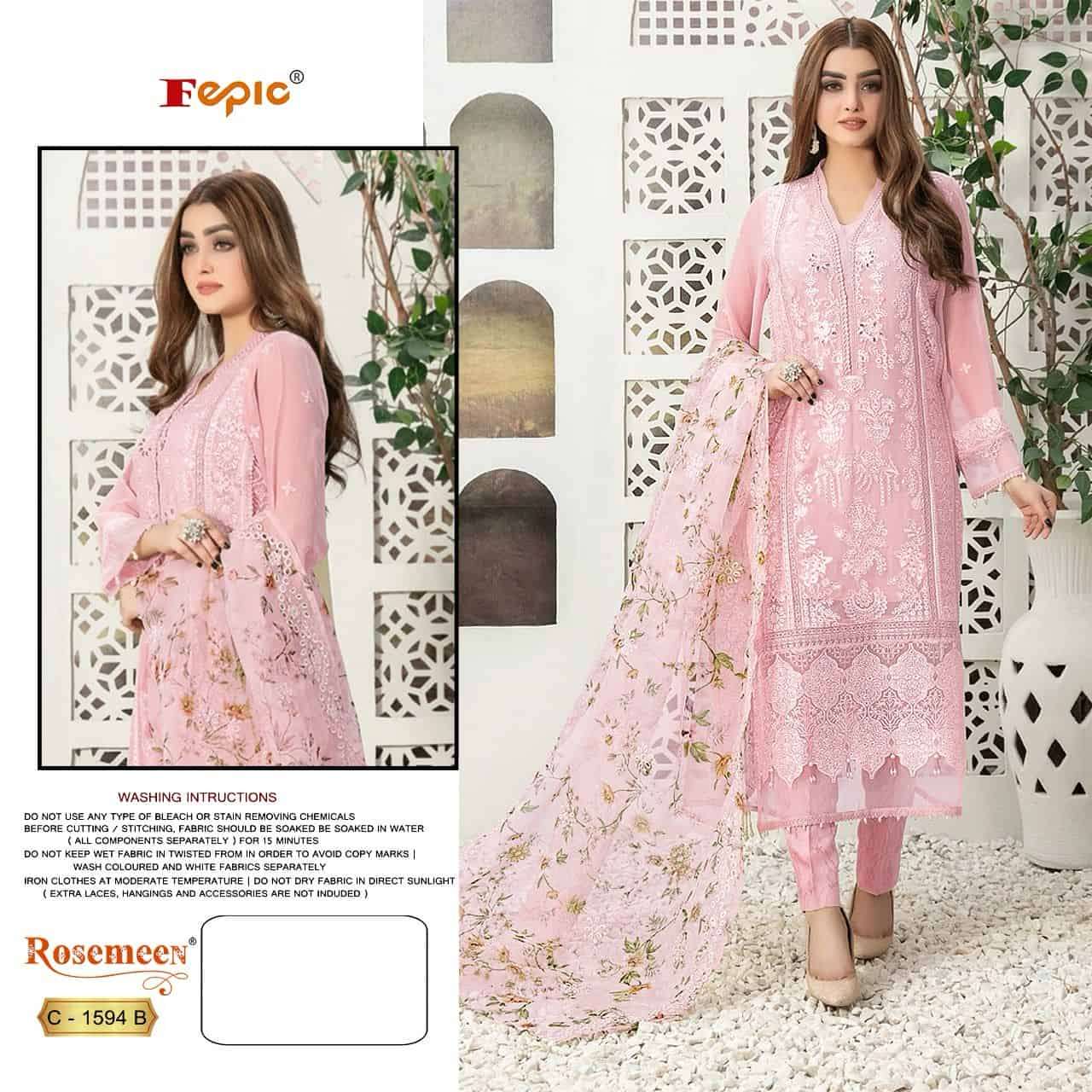 Fepic Rosemeen Organza Pakistani Salwar Suit