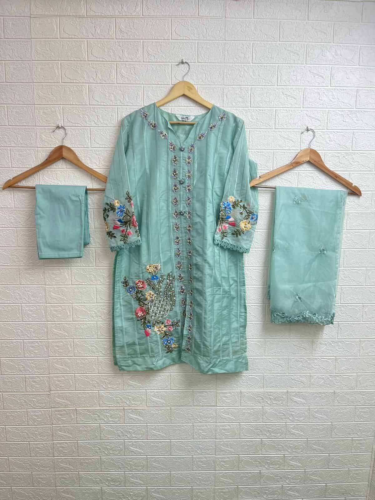 Laxuria Trendz Designer Organza Readymade Dress view 3