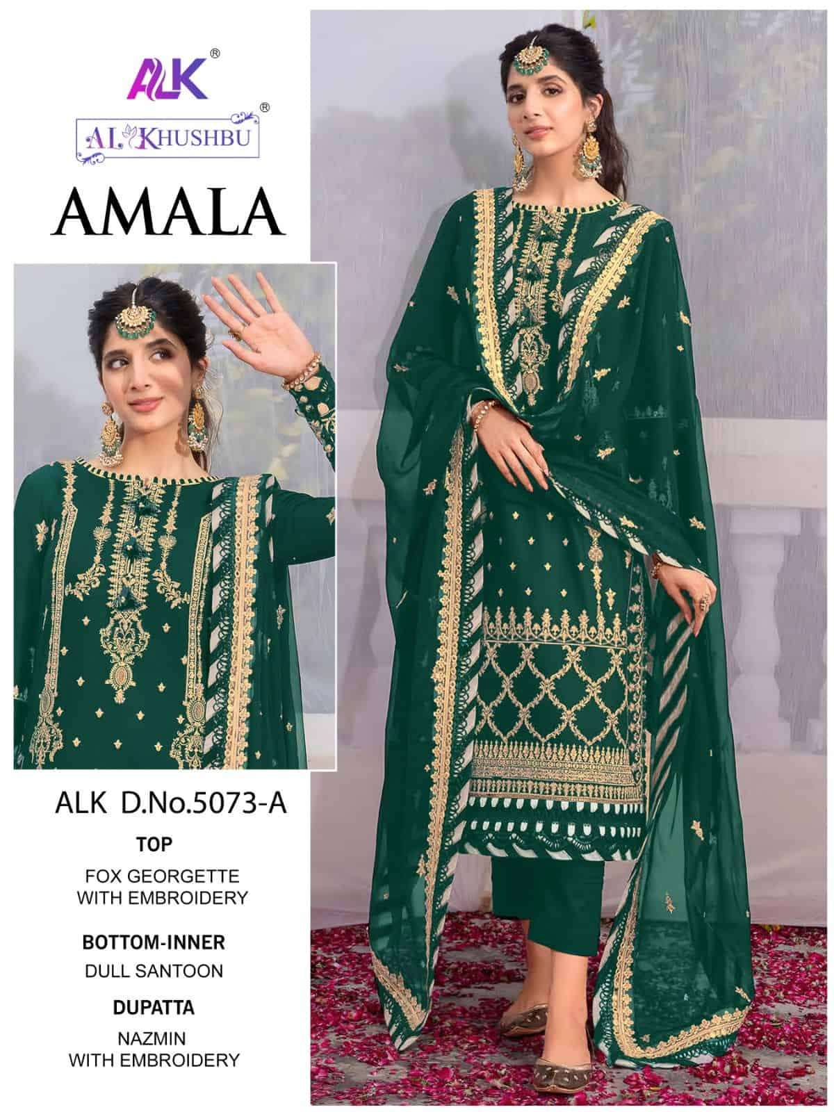 Al Khushbu Amala Vol 1 5073 Colors Pakistani Festive Wear Salwar Suit Wholesalers view 2