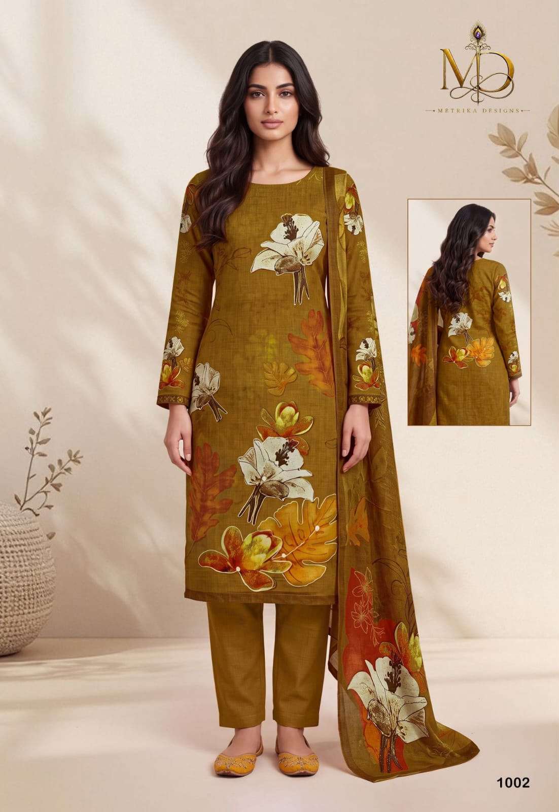 Metrika Designs Rose Gold Vol 1 Heavy Cotton Dress Material view 7