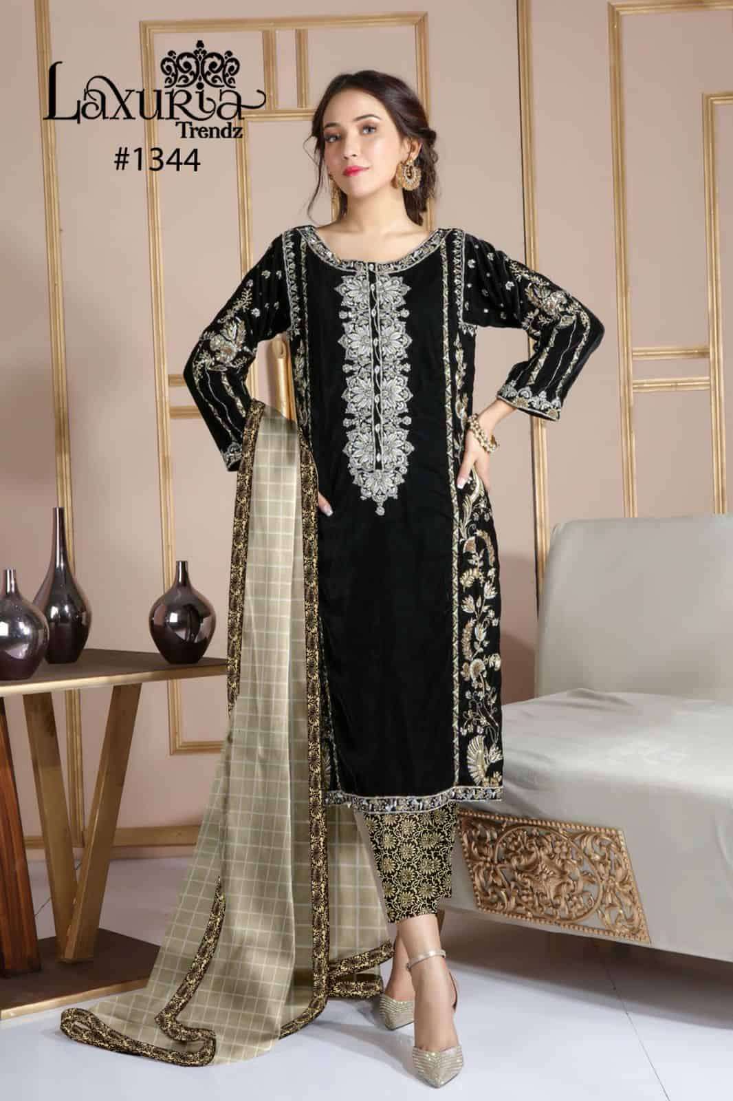 Laxuria Velvet Designer Pakistani Salwar Suit view 2