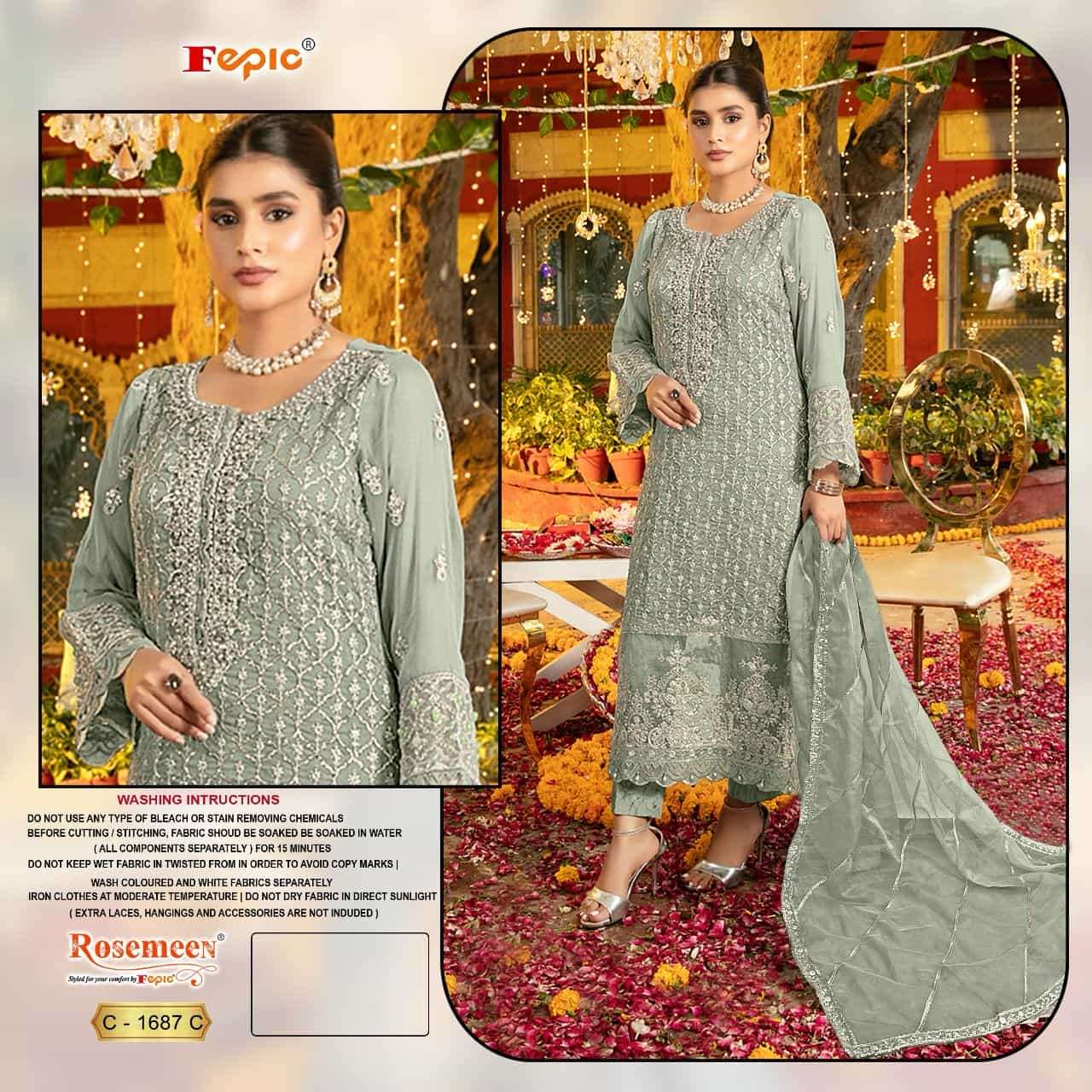 Fepic Rosemeen Organza Designer Party Wear Suit view 3