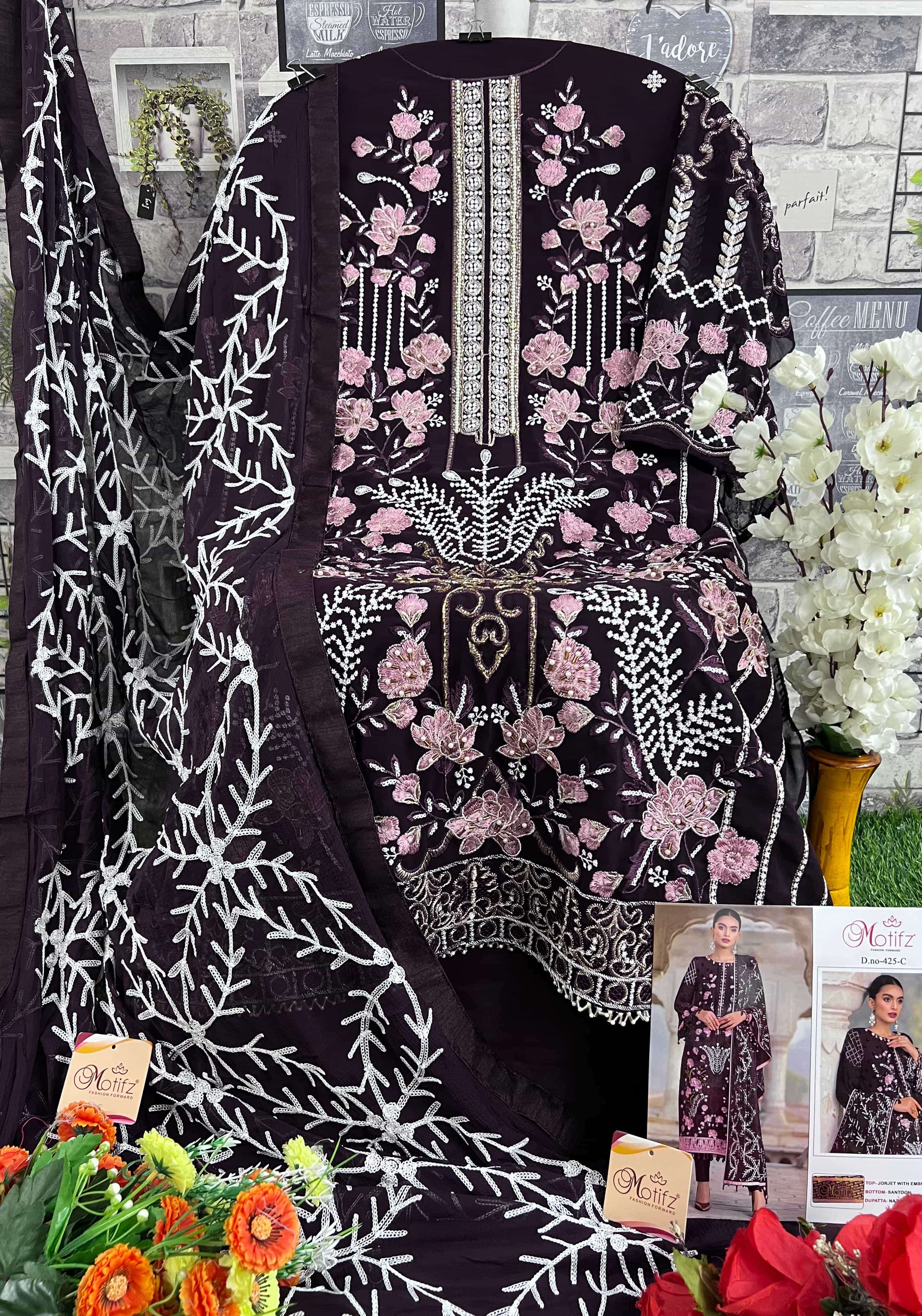 Motifz 425 Colors Festive Wear Style Designer Pakistani Salwar Suit Wholesalers view 9