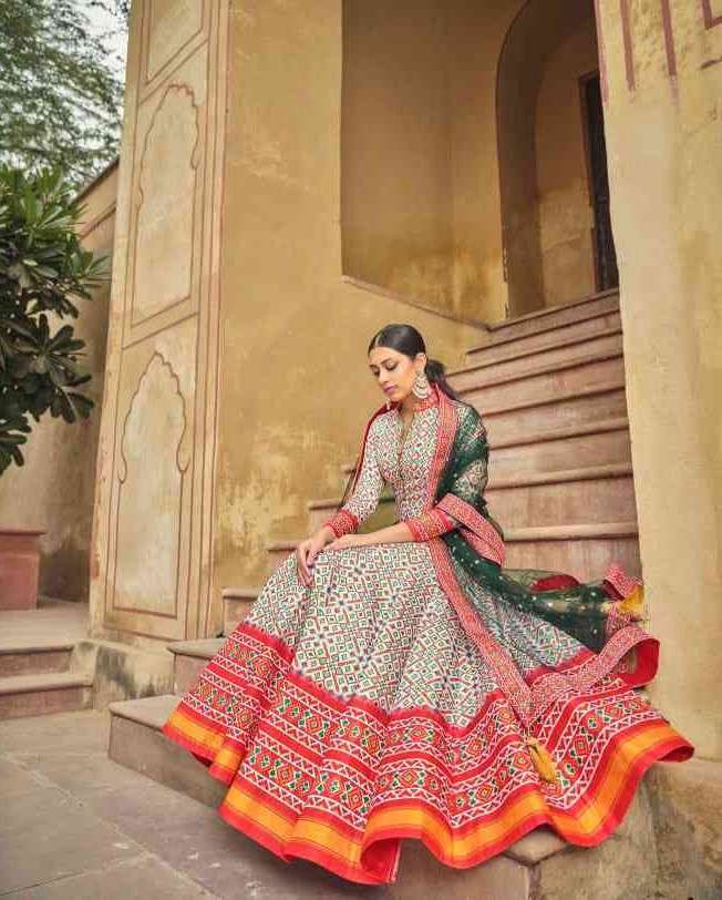 Virasat Patoal Designer Party Wear Silk Gown New Collection view 3