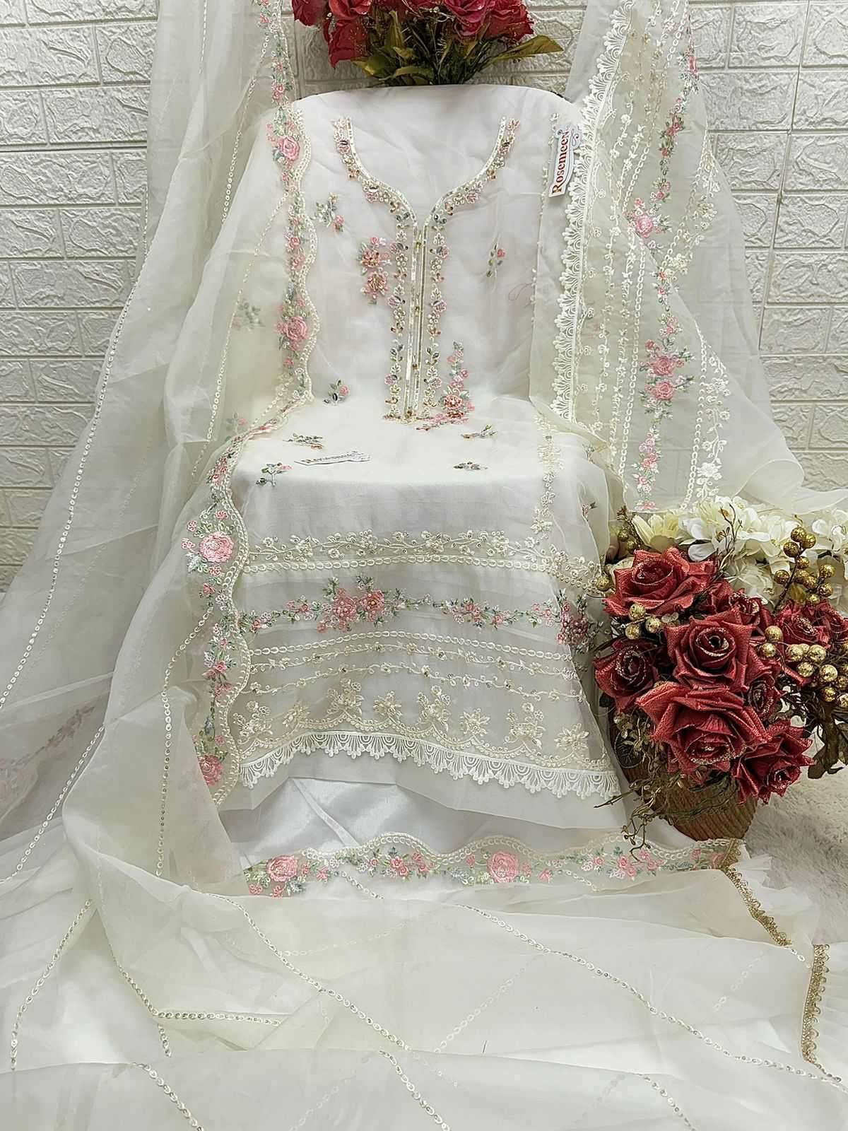 Fepic Rosemeen Organza Pakistani Unstitch Suit view 7