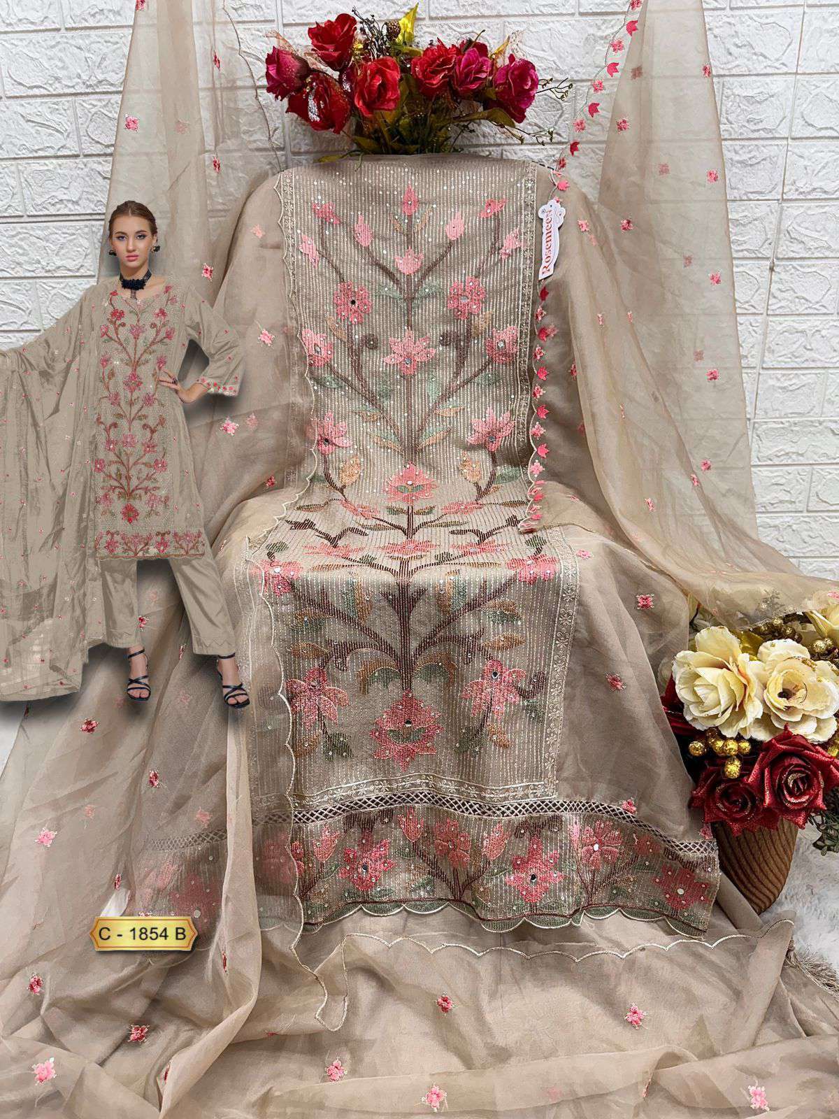 Fepic C 1854 Colors Organza Pakistani Dress view 3