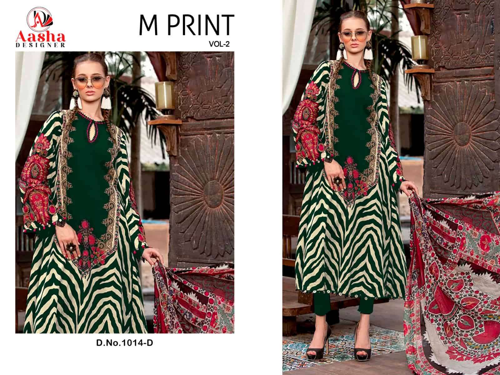 Aasha Designer M Print Vol 2 1014 Colors Fancy Designer Cotton Dress Wholesalers view 3