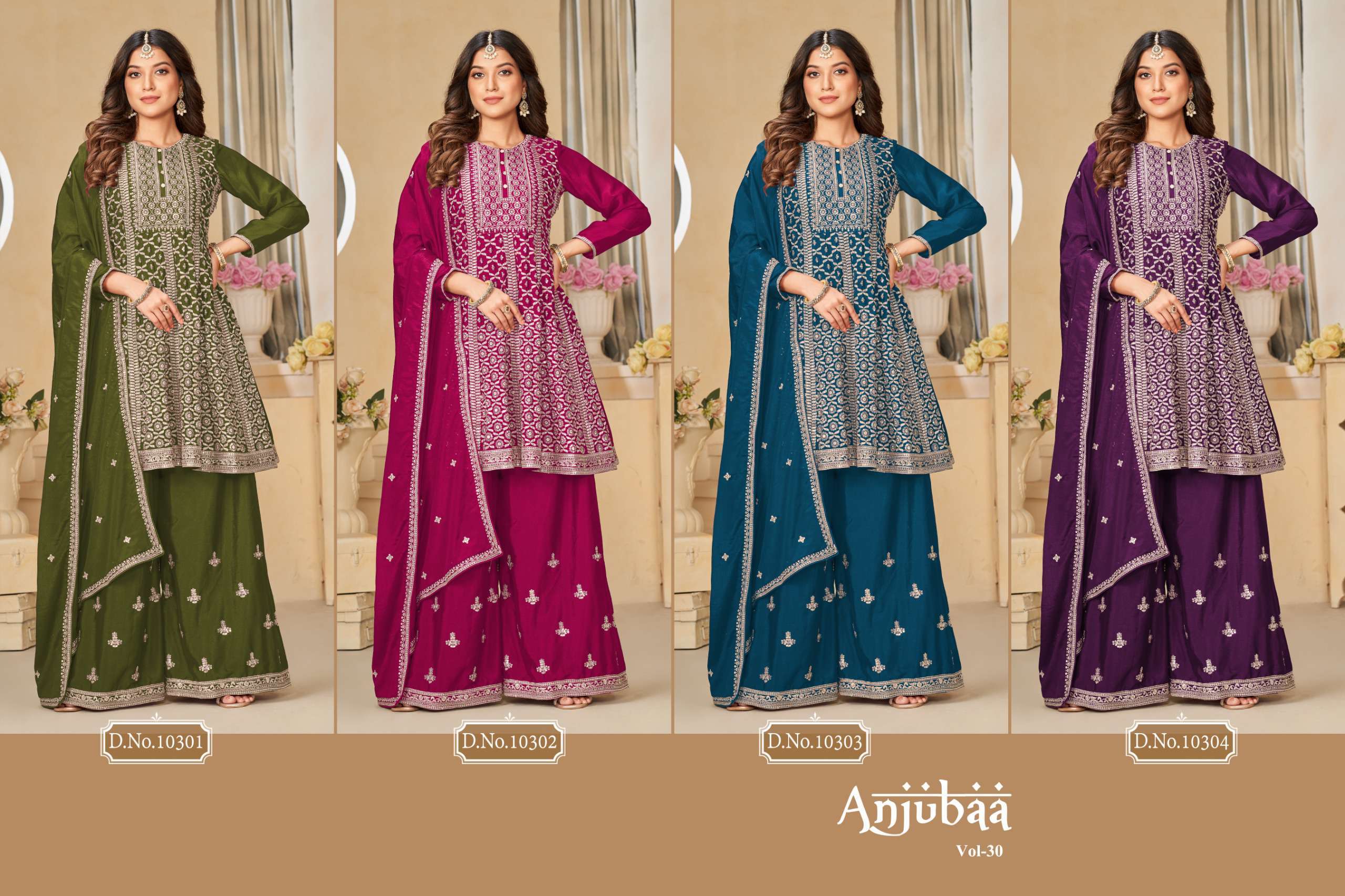 Anjubaa Vol 30 10301 To 10304 Exclusive Sharara Style Dress Festive Collection view 10