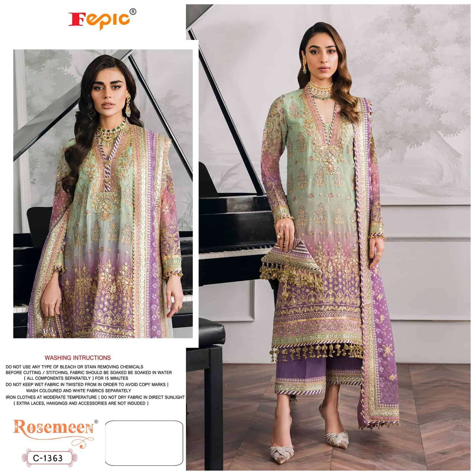 Fepic Rosemeen Heavy Embroidered Georgette Suit view 2