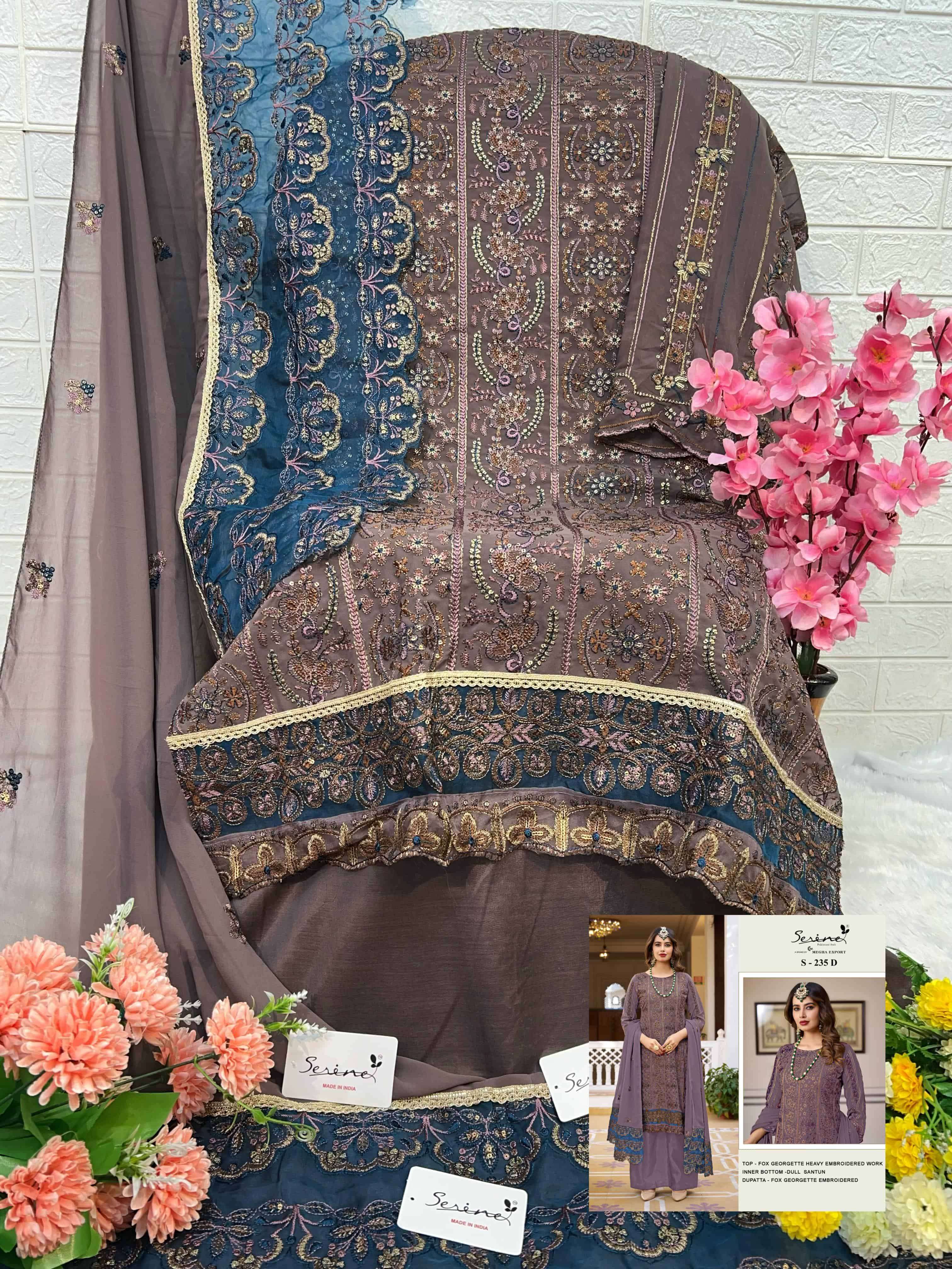 Megha Export S 235 Colors Pakistani Style Designer Georgette Suit Wholesalers view 6