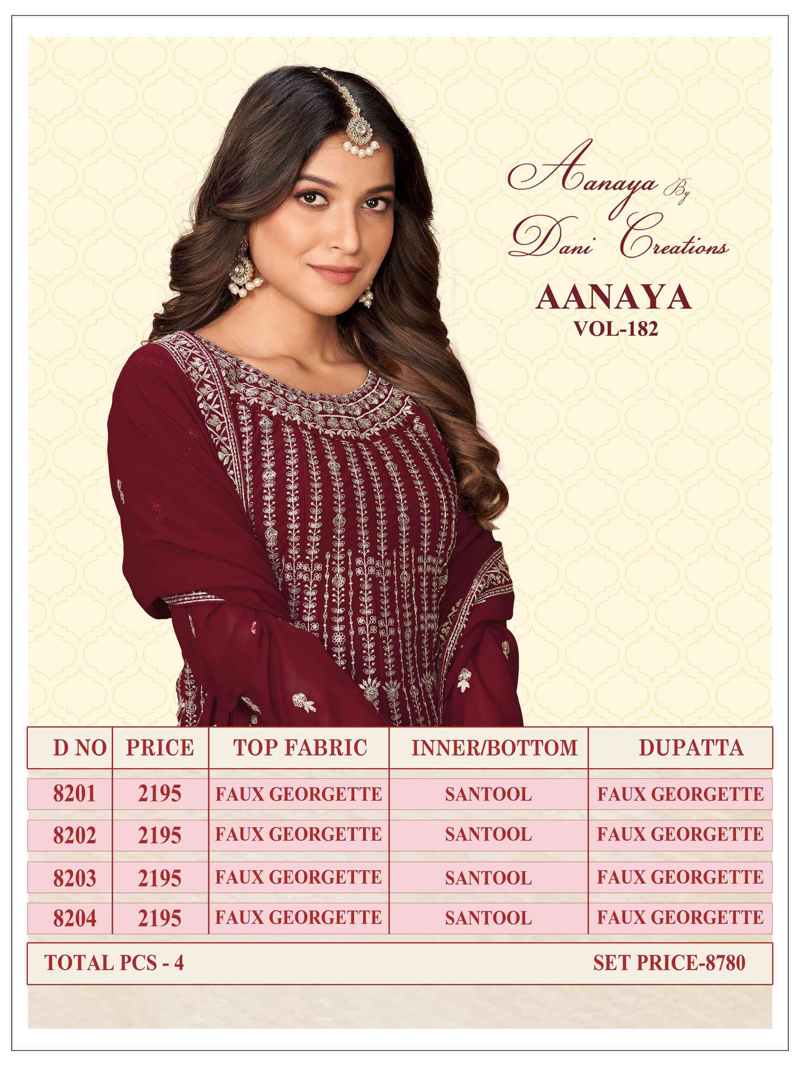 Aanaya Vol 182 8201 To 8204 Festive Wear Ladies Dress view 10