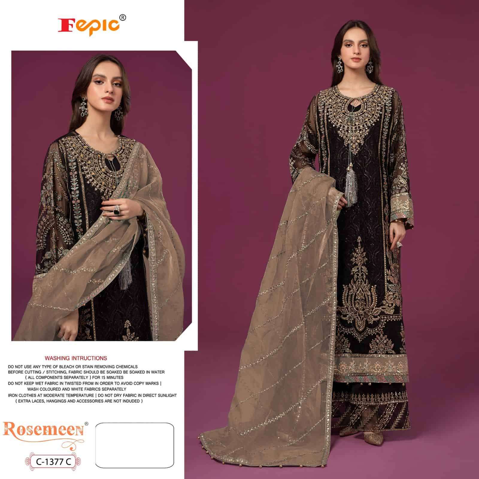 Fepic C 1377 C Designer Georgette Embroidered Pakistani Salwar Kameez Collection