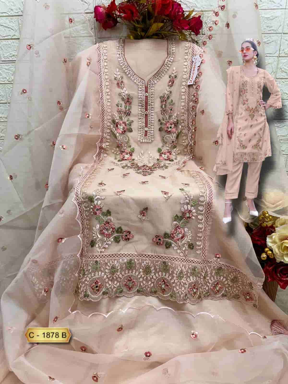 Fepic C 1878 D Pakistani Style Embroidered Unstitched Suit view 2