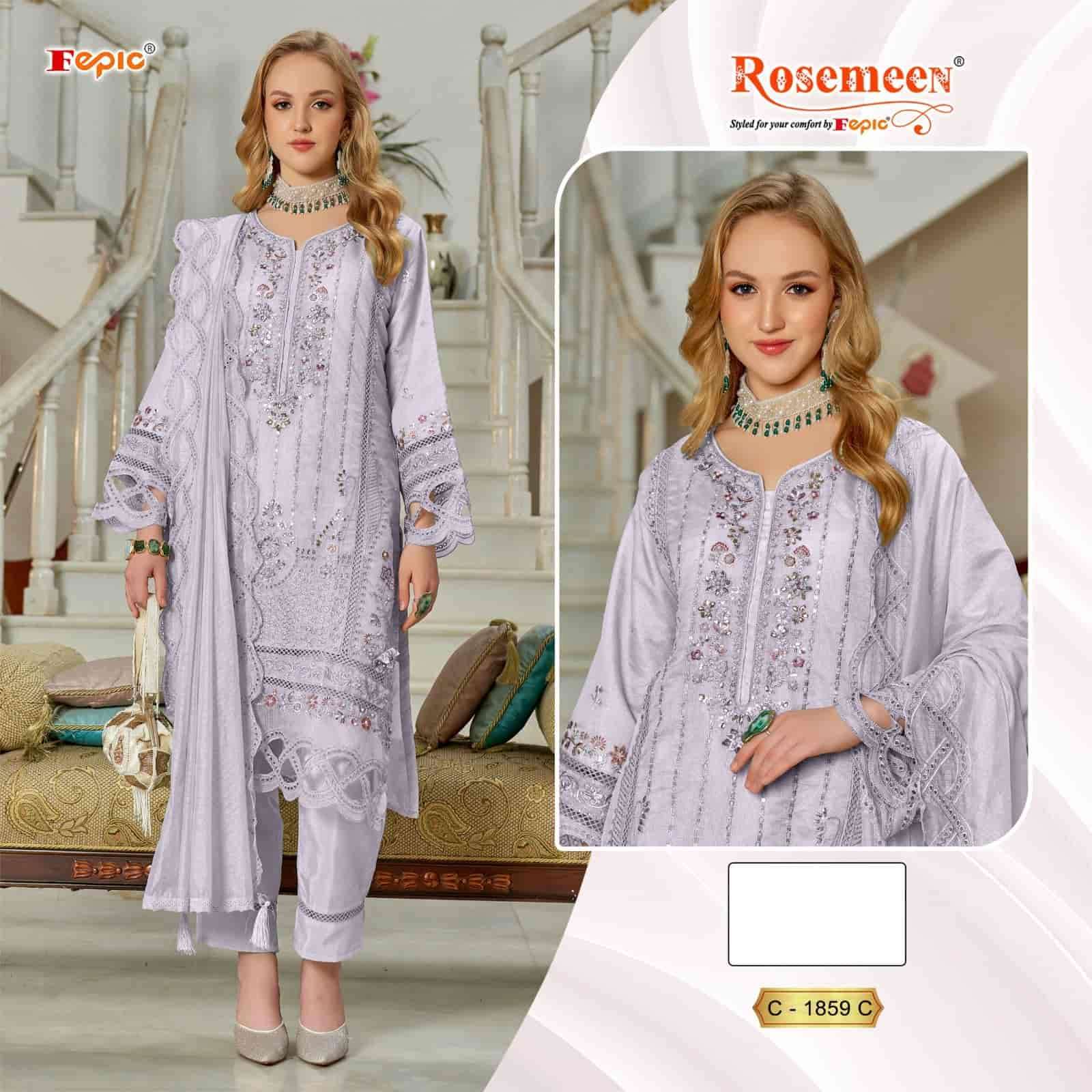 Fepic C 1859 Colors Pakistani Designer Organza Embroidered Suit Wholesalers view 3
