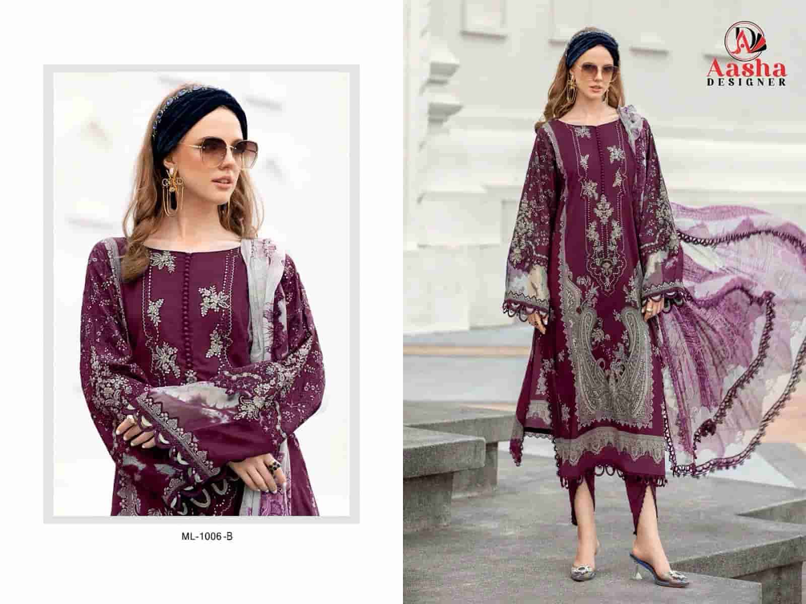 Aasha Designer 1006 Colors Fancy Embroidered Designer Cotton Salwar Suit Collection view 2