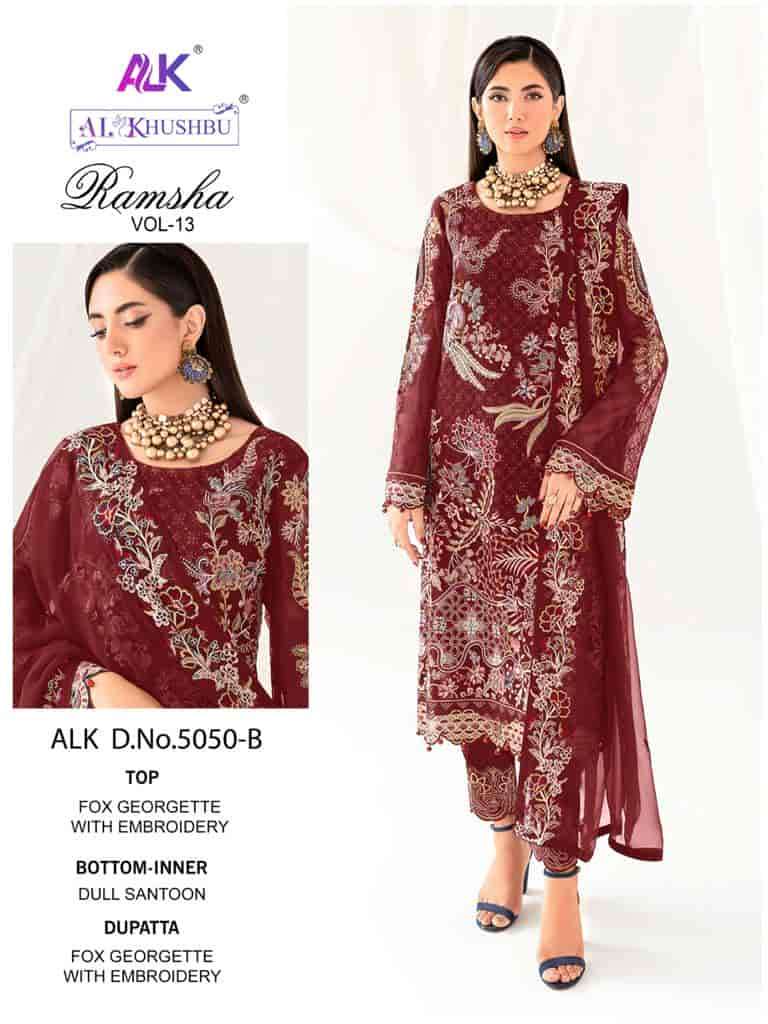 Zaha Ramsha Vol 13 Embroidered Pakistani Suit