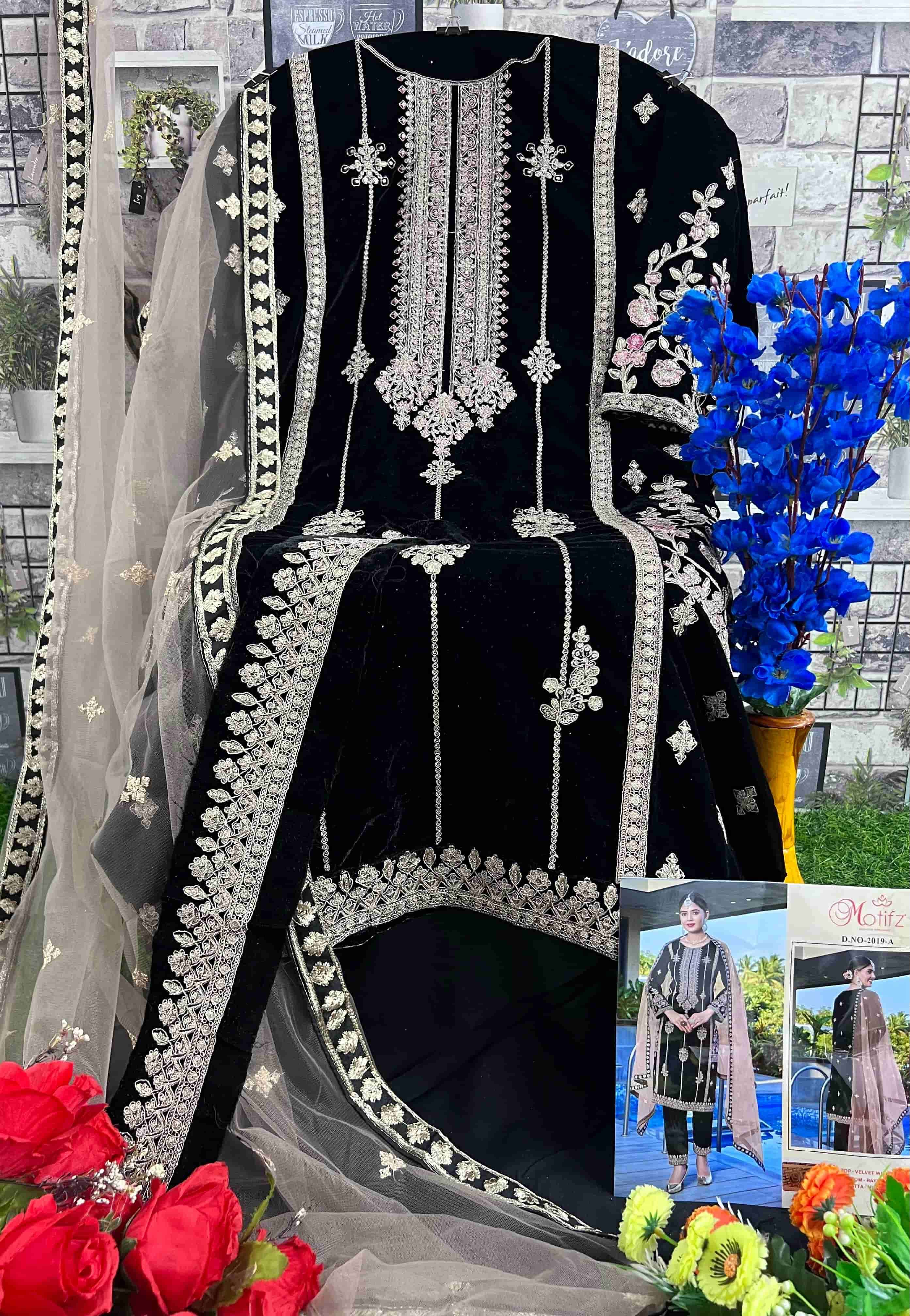 Motifz 2019 Colors Festive Wear Style Designer Winter Wear Salwar Suit Wholesalers view 6