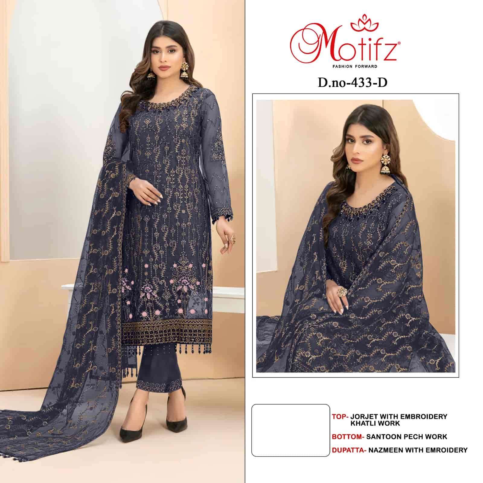 Motifz 433 Colors Pakistani Festive Wear Style Designer Salwar Suit Wholesalers view 5