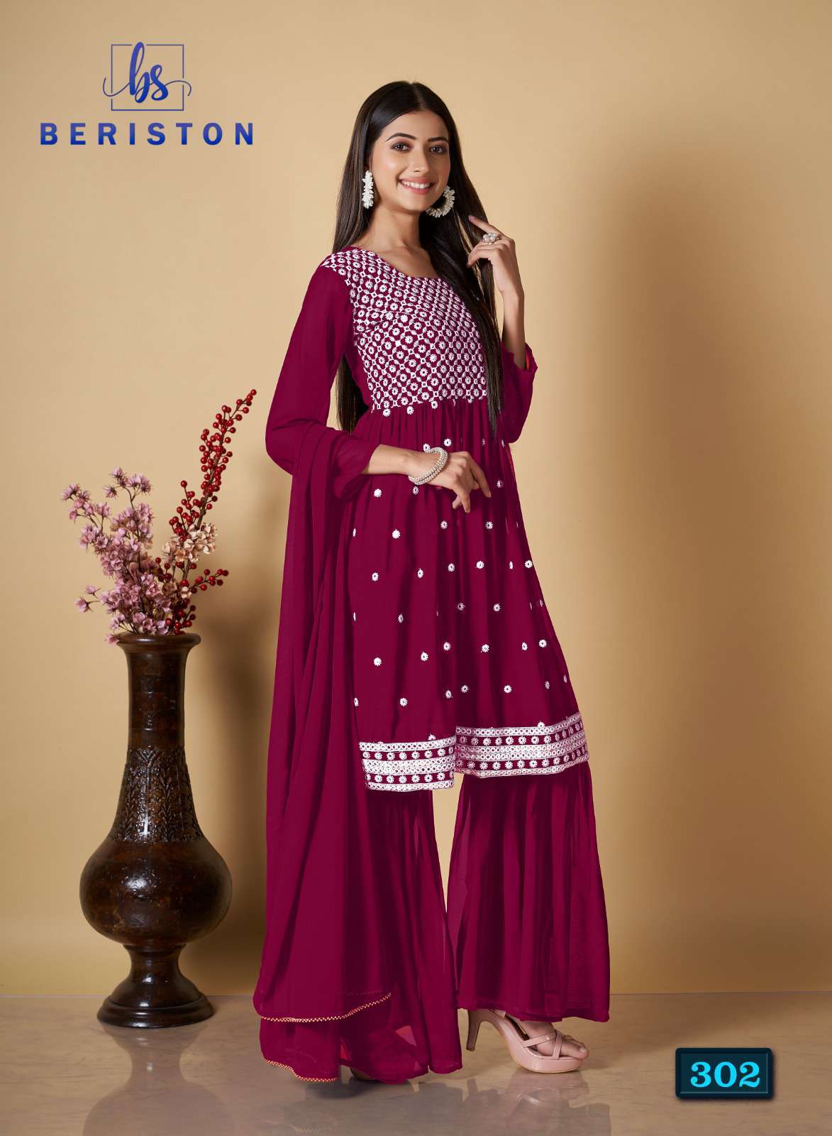 Beriston Bs Vol 3 Festive Collection Stylish Sharara Dress view 3