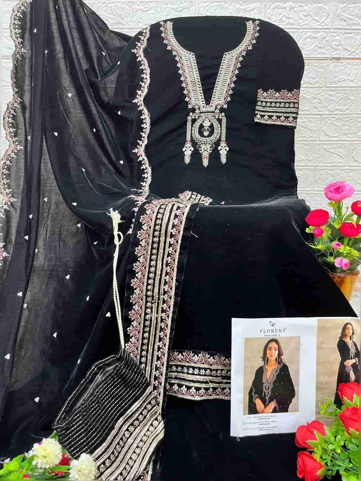 Florent 1020 Colors Pakistani Style Designer Velvet Salwar Suit Wholesalers view 5