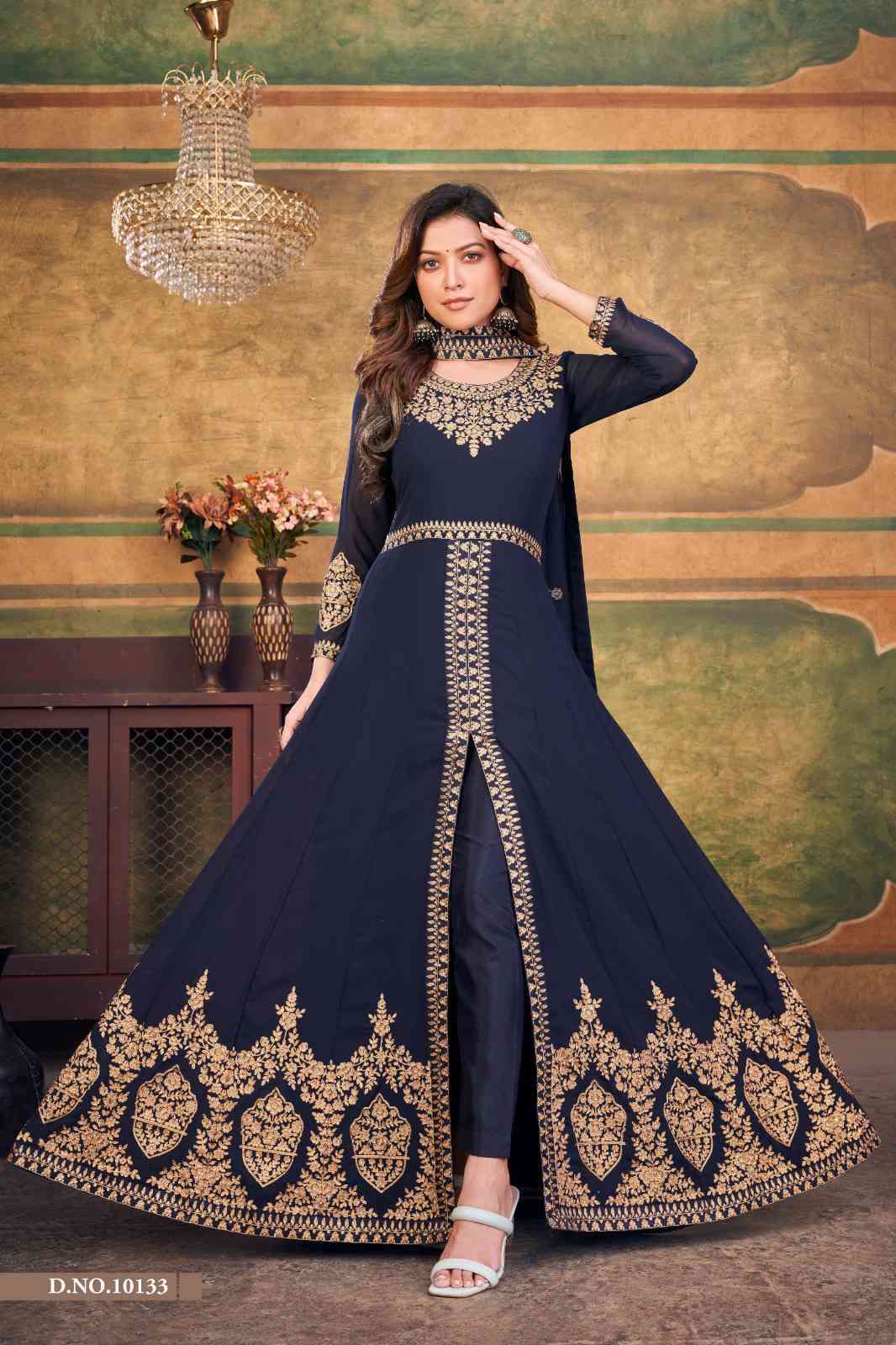 Anjubaa Vol 13 Designer Front Cut Party Wear Dress view 3